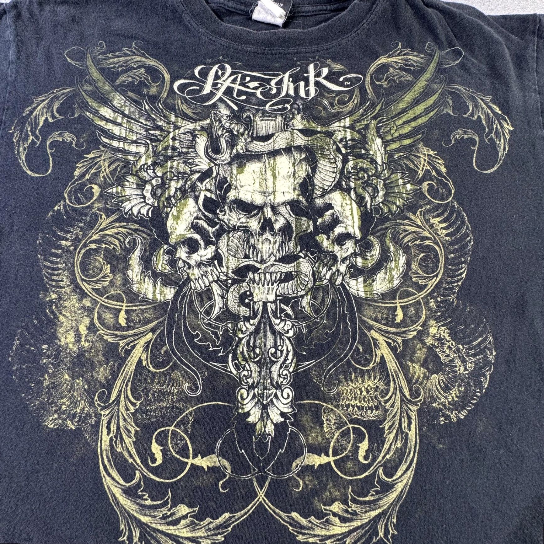 Vintage LA Ink Men's T-Shirt Large Black Graphic Tattoo Skull Snake Edgy Rock Casual Size US L / EU 52-54 / 3 - 2 Thumbnail