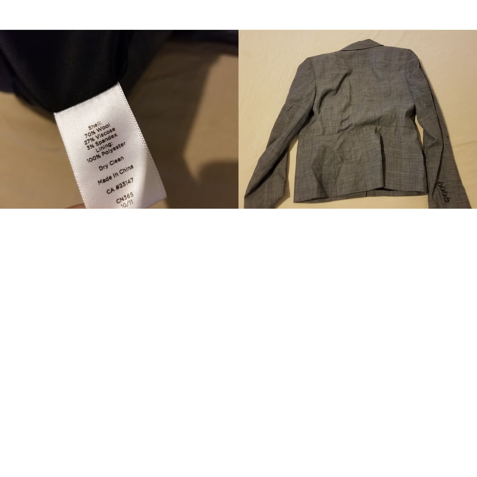 Talbots Womens Talbots Wool Blazer 8 Grey Gray Wool Blazer Womens 8 Gray Talbots Jacket Blazer Womens Size M / US 6-8 / IT 42-44 - 8 Thumbnail