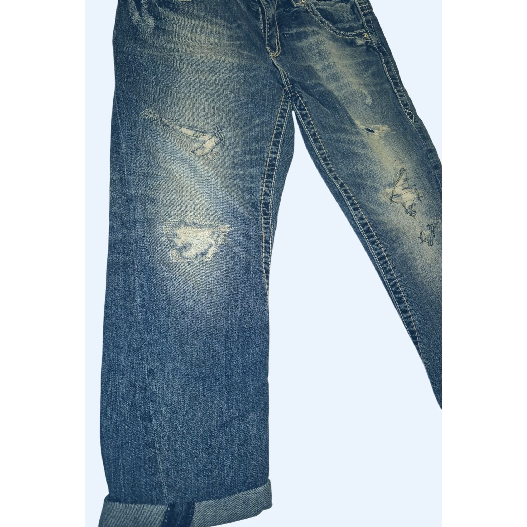 Rock Revival Rock Revival Distressed Relaxed Fit Jeans Size 10 Medium Was Size 32" / US 10 / IT 46 - 2 Thumbnail