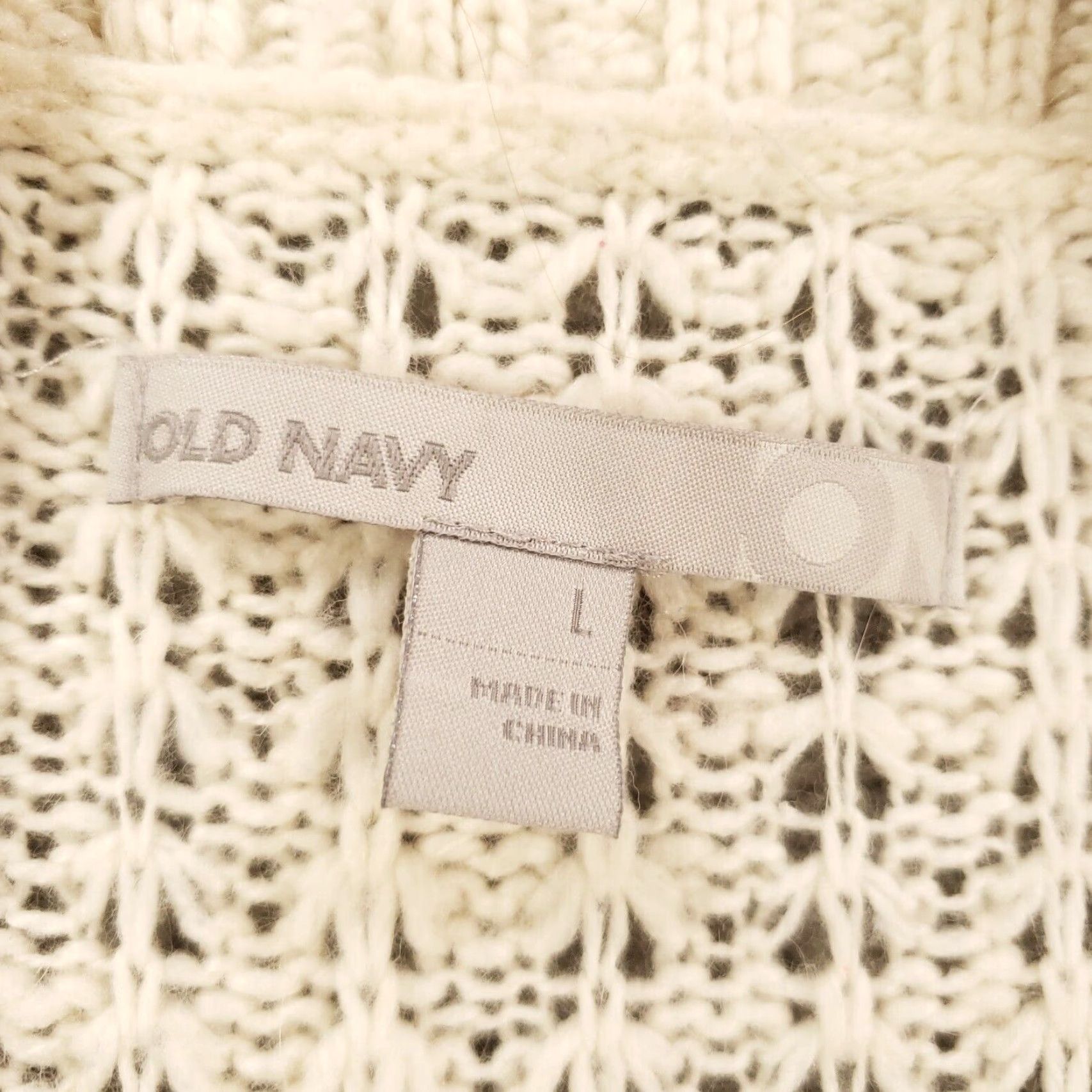 Old Navy Old Navy Cardigan Sweater Womens Size Large Angora Wool Longline Ivory Front Pockets Size L / US 10 / IT 46 - 6 Thumbnail