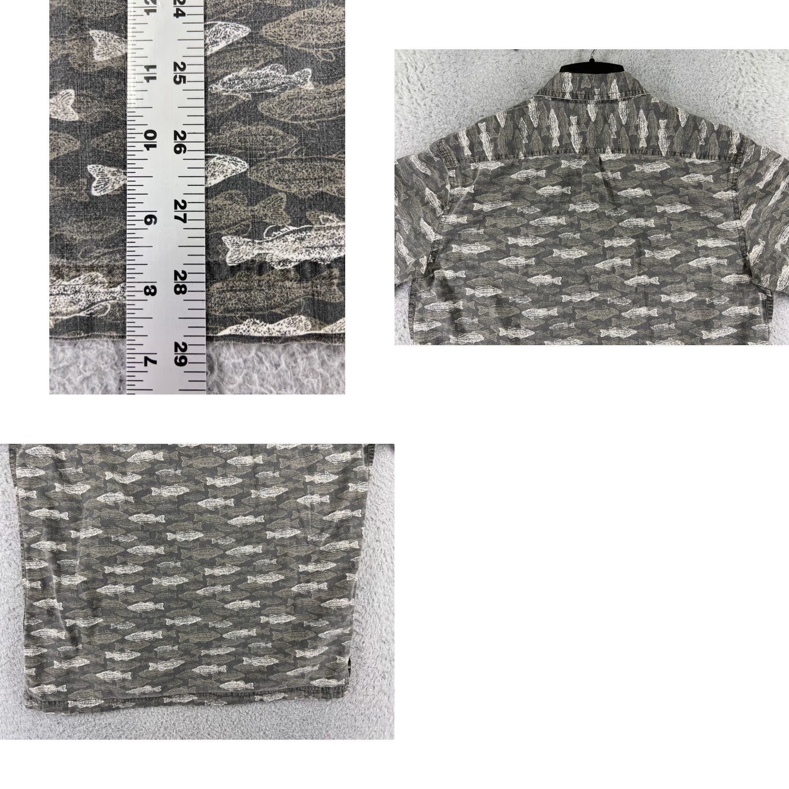Gloverall Puritan Shirt Mens Medium Black Green Beige Large All Over Print Hawaiian Pattern Shirt M Mens Size US M / EU 48-50 / 2 - 9 Thumbnail