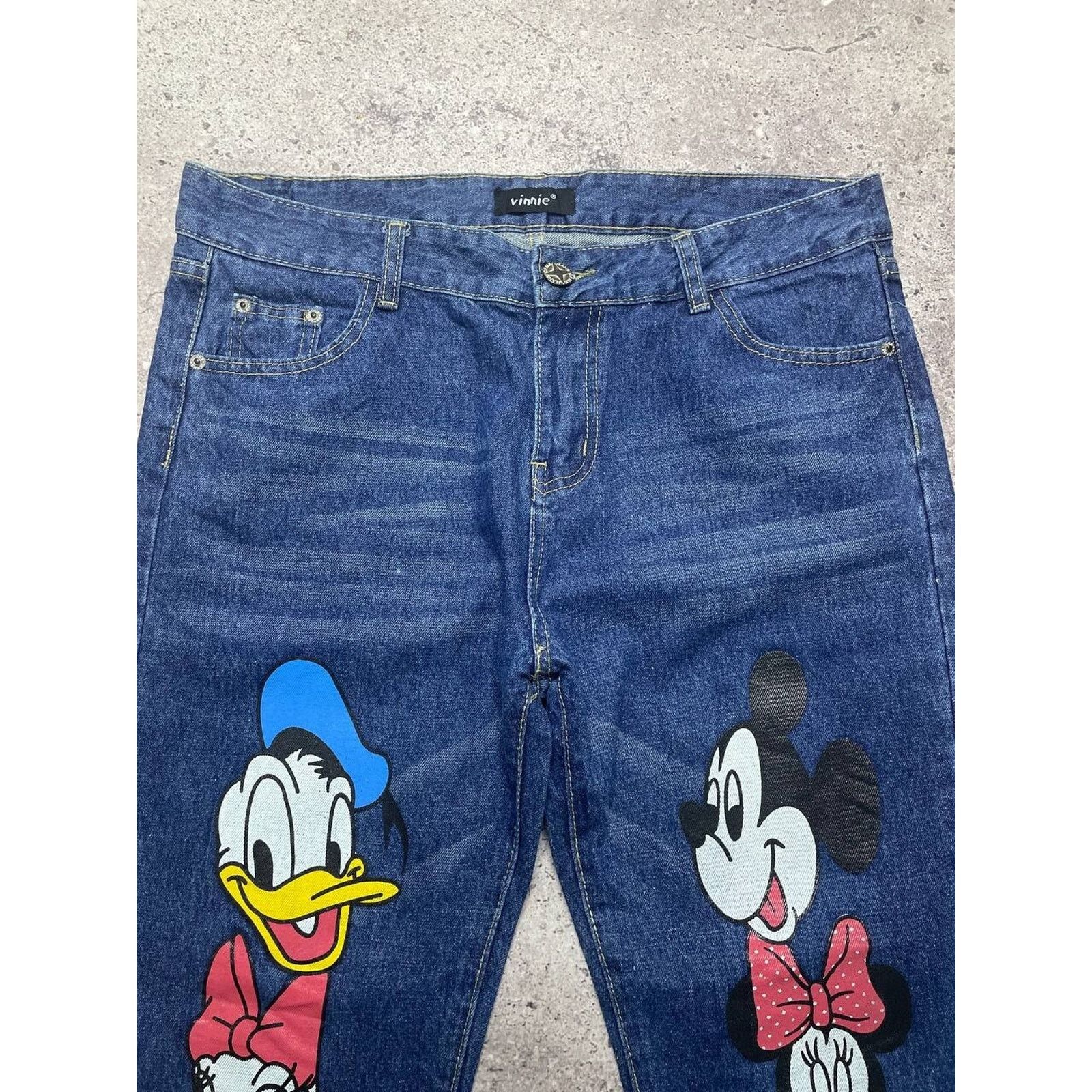 Disney Vintage Cartoon Mouse Donald Duck Jeans Size XL Disney Size US 34 / EU 50 - 3 Thumbnail