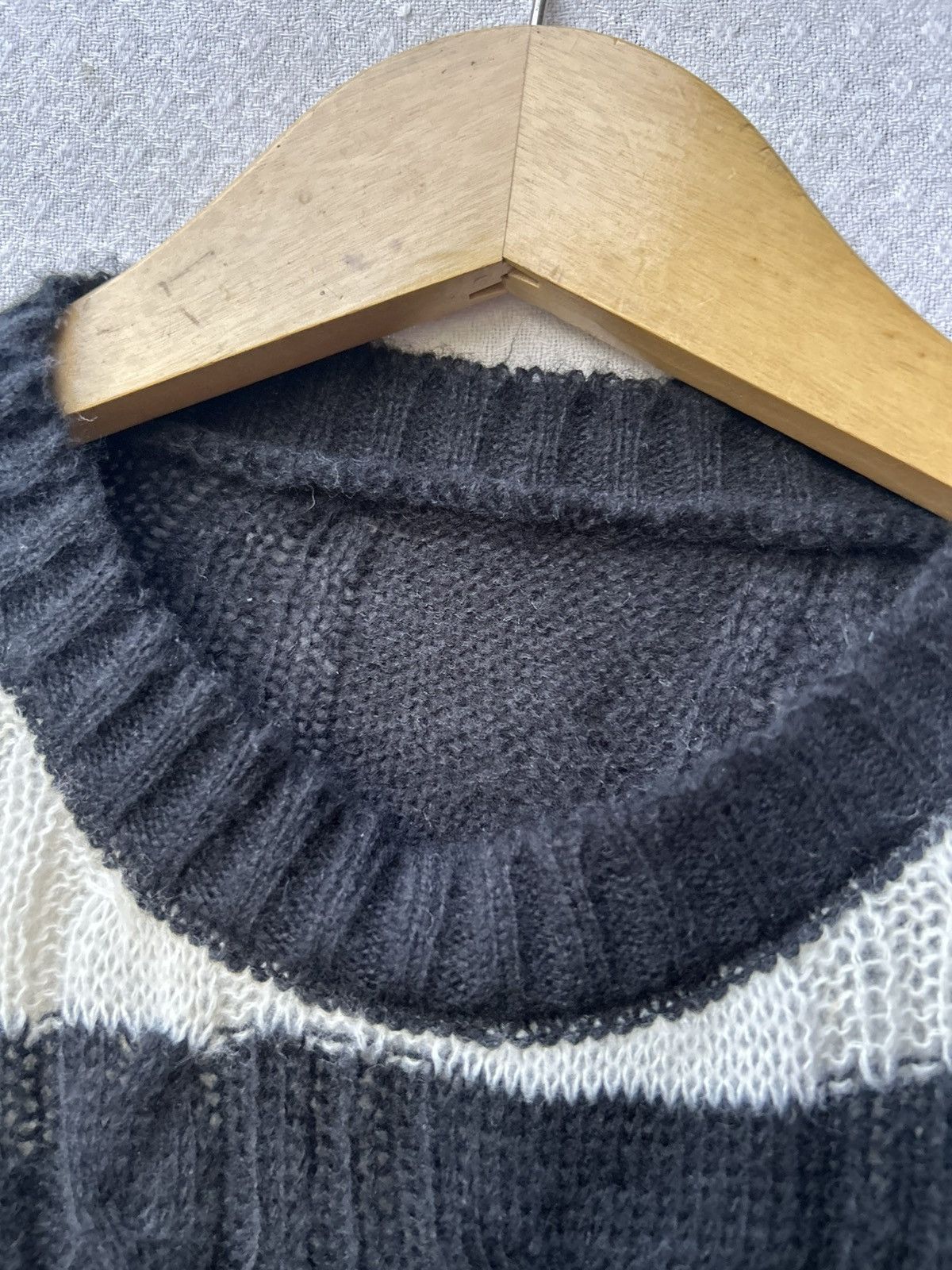 If Six Was Nine × Japanese Brand × Le Grande Bleu (L.G.B.) Distressed Crazy Mohair Grunge Knitted Stripe Styled Size US L / EU 52-54 / 3 - 8 Thumbnail
