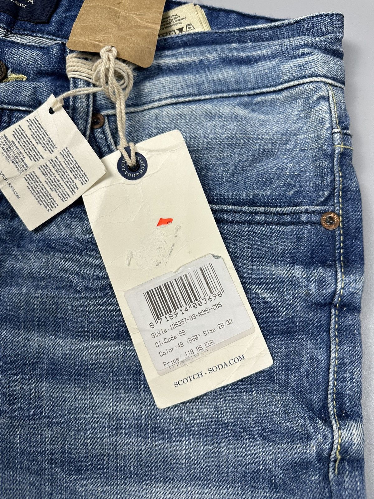 Scotch & Soda Scotch&Soda Skinny Fit Wash Blue Jeans Size US 28 / EU 44 - 3 Thumbnail