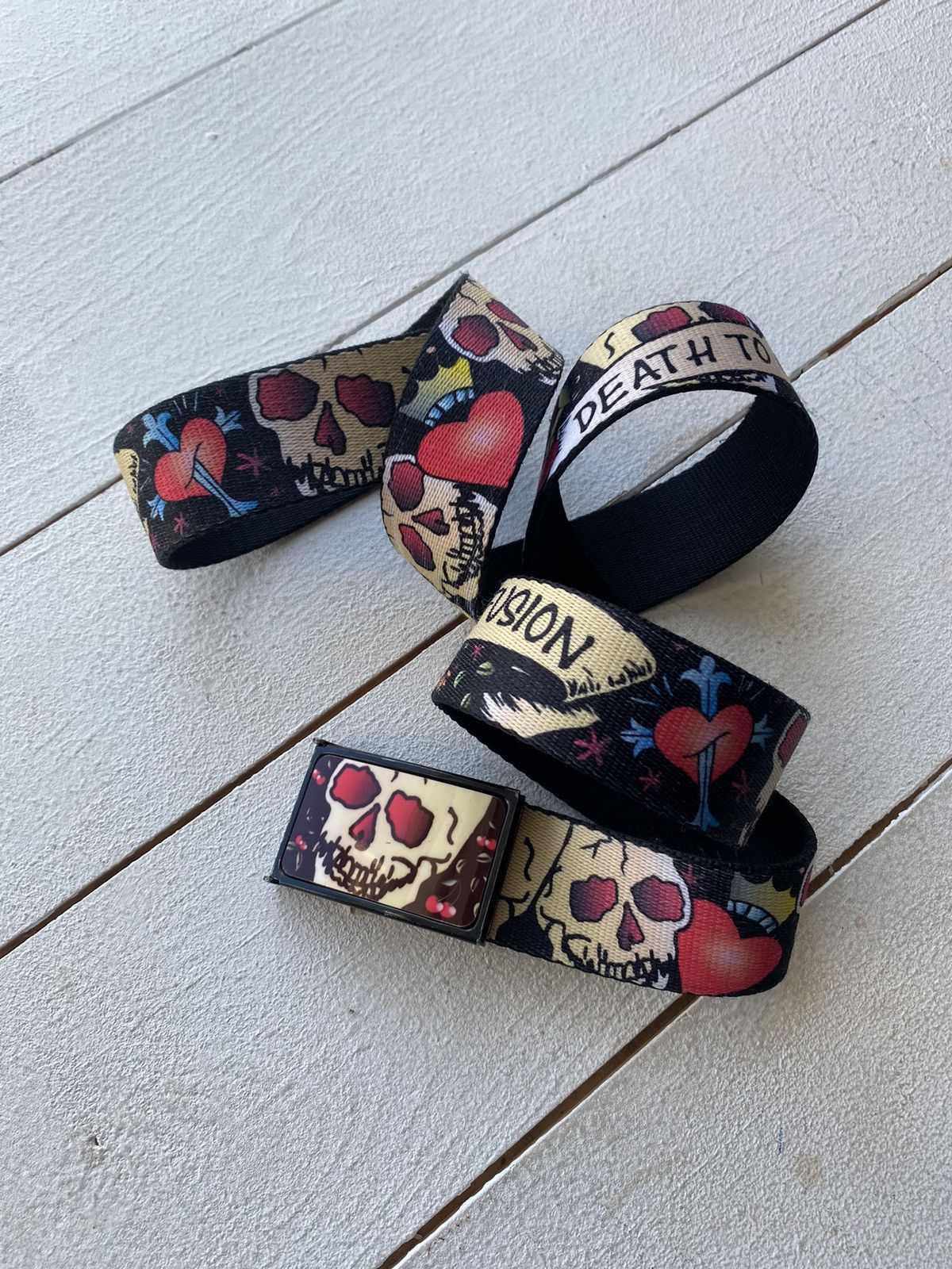 Vintage Vintage Buckle Down One Size Belt Tribal Gothic Hardy Like Size ONE SIZE - 2 Thumbnail