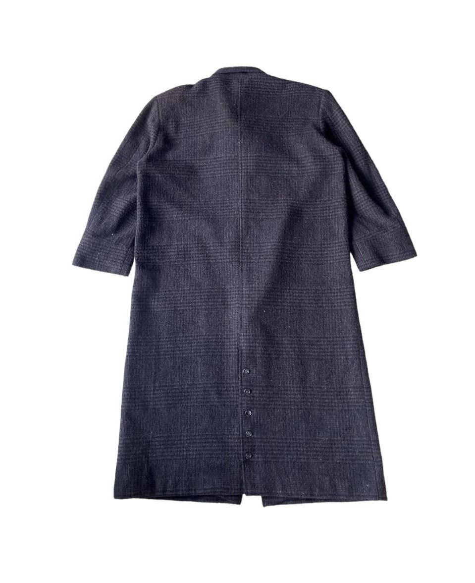 Japanese Brand Jennifer Auclaire Dark Grey Plaid Wool Coat Cropped Sleeves Size US M / EU 48-50 / 2 - 2 Thumbnail