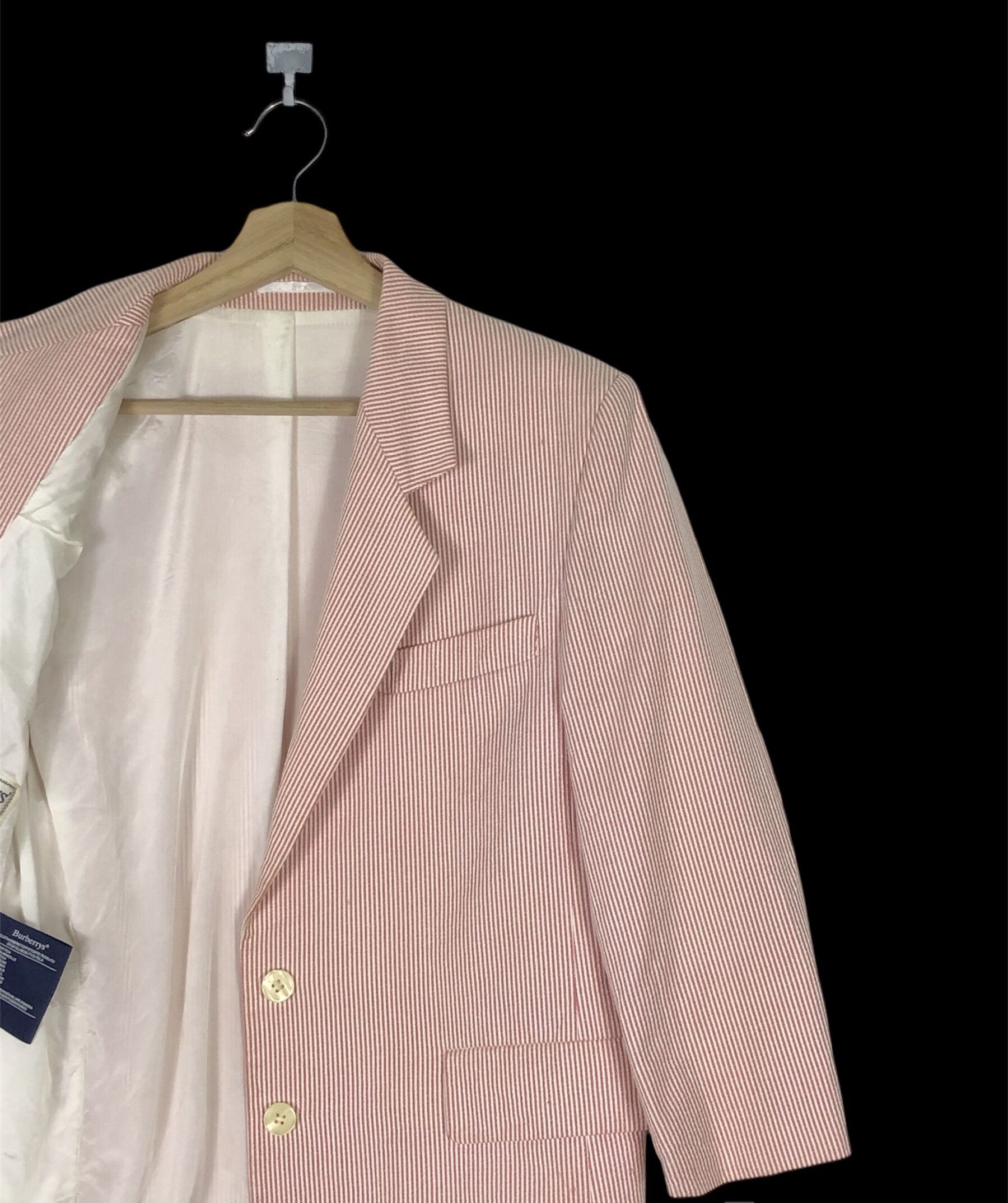 Burberry RARE🔥VINTAGE BURBERRYS MADE IN ENGLAND PINK HICKORY COAT Size S / US 4 / IT 40 - 4 Thumbnail