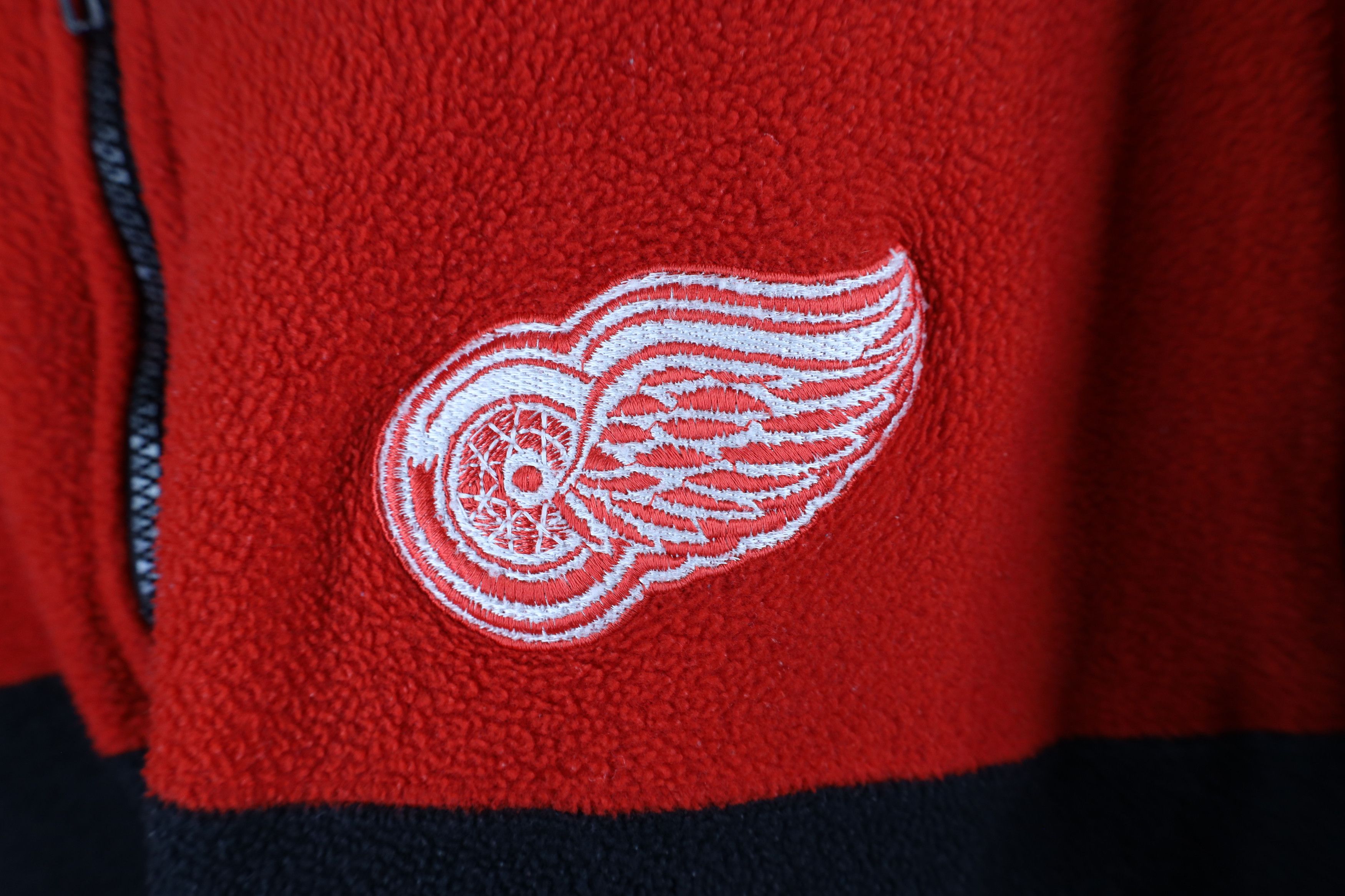 Vintage Vintage 90s Wings Hockey Half Zip Fleece Pullover Sweater Size US L / EU 52-54 / 3 - 4 Thumbnail