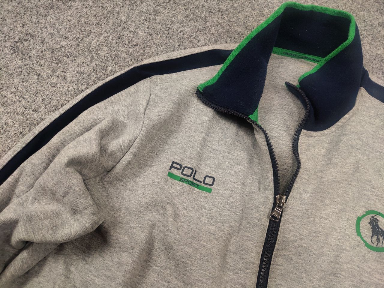Polo Ralph Lauren Polo Sport Ralph Lauren Vintage Gray Logo Zip Track Jacket Size US L / EU 52-54 / 3 - 8 Thumbnail