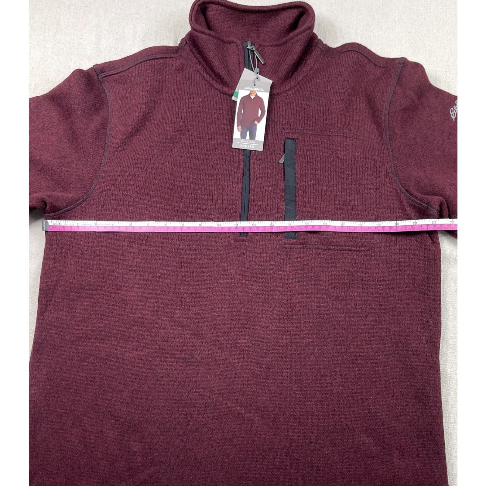Eddie Bauer Eddie Bauer Mens Sz L Sweater Fleece Pullover Jacket 1/4 Zip Maroon Size US L / EU 52-54 / 3 - 4 Thumbnail