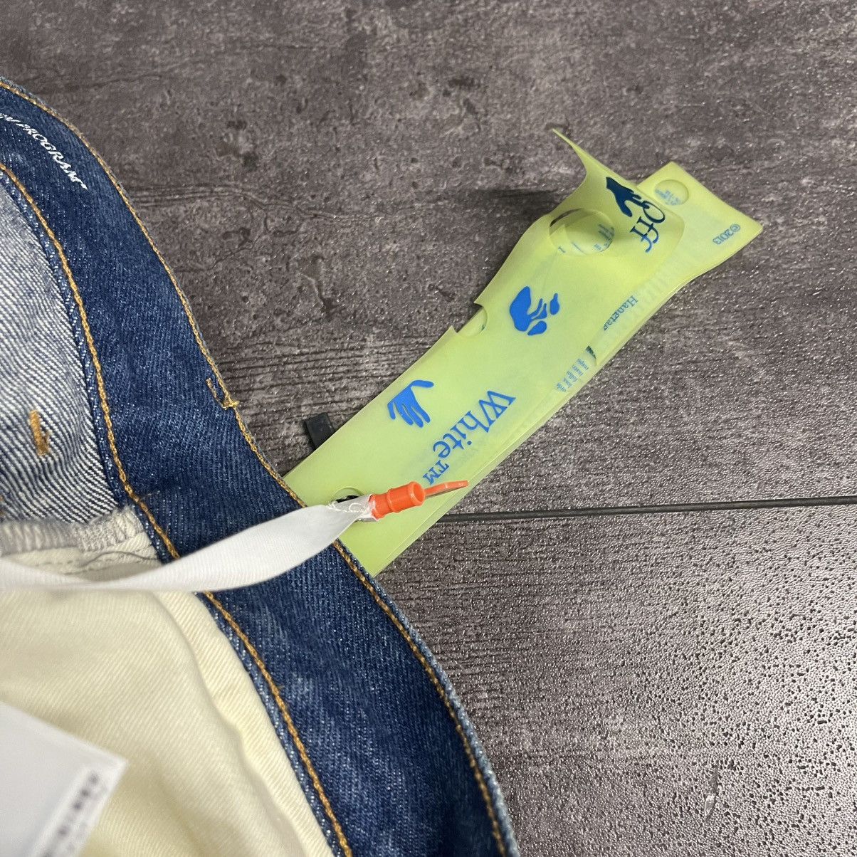 Off-White Off-White Diag Pocket Slim Jeans Medium Blue White Size US 29 - 15 Thumbnail