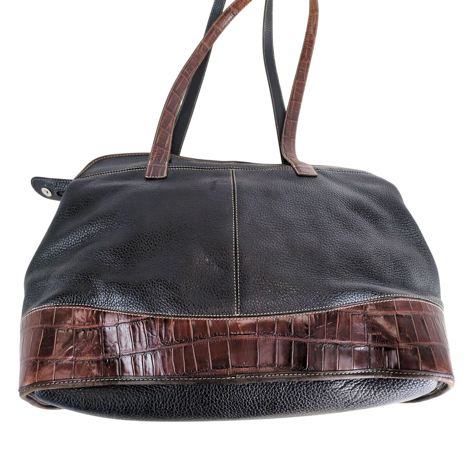 Brighton Vintage Brighton Black Pebble Leather 16" Shoulder Bag Purse Size ONE SIZE - 6 Thumbnail