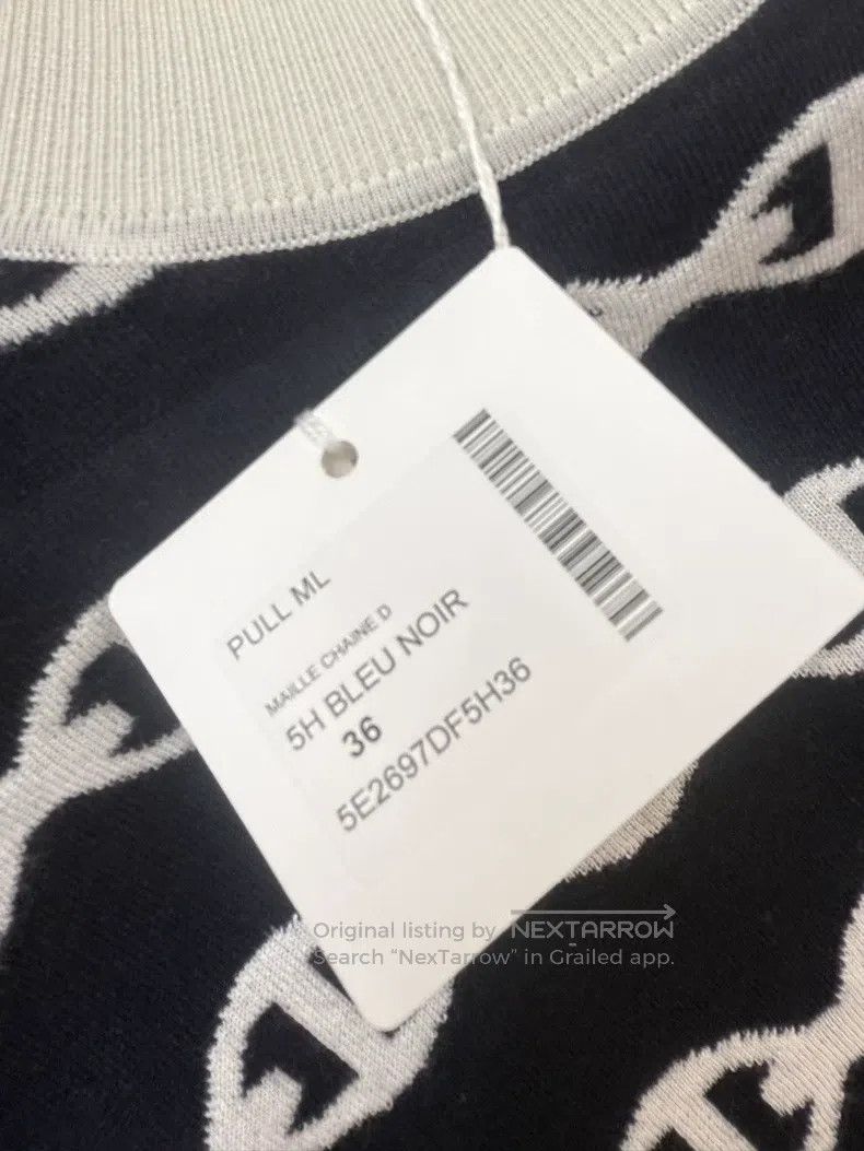 Hermes Hermes Blue Black and White Pig Nose Knit Sweater, Size 36 Size XS / US 0-2 / IT 36-38 - 3 Thumbnail
