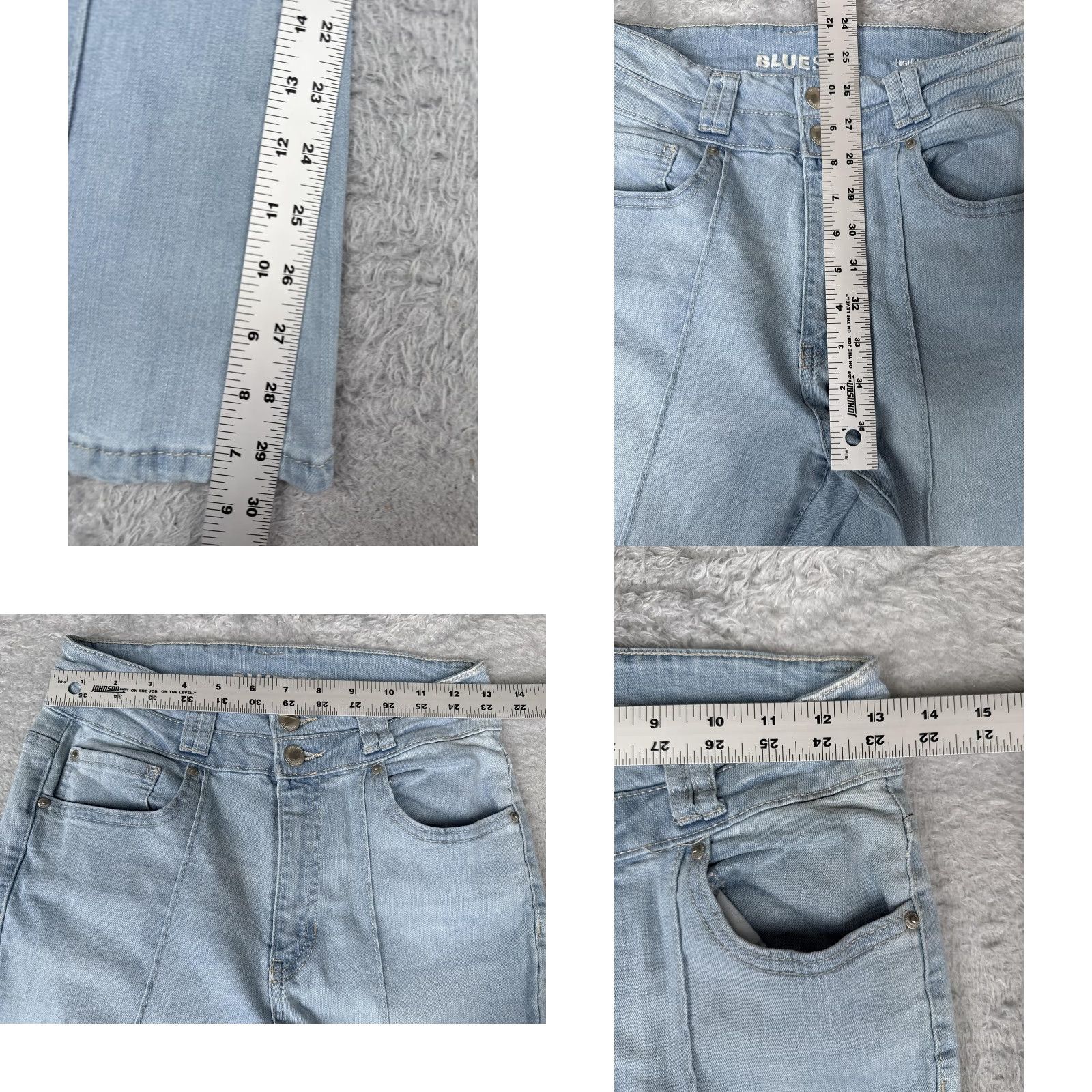 Vintage Blue Spice Jeans Womens 7 Light Wash High Waist Flare Front Seam Stretch Denim Shirt? Size 28" / US 6 / IT 42 - 8 Thumbnail