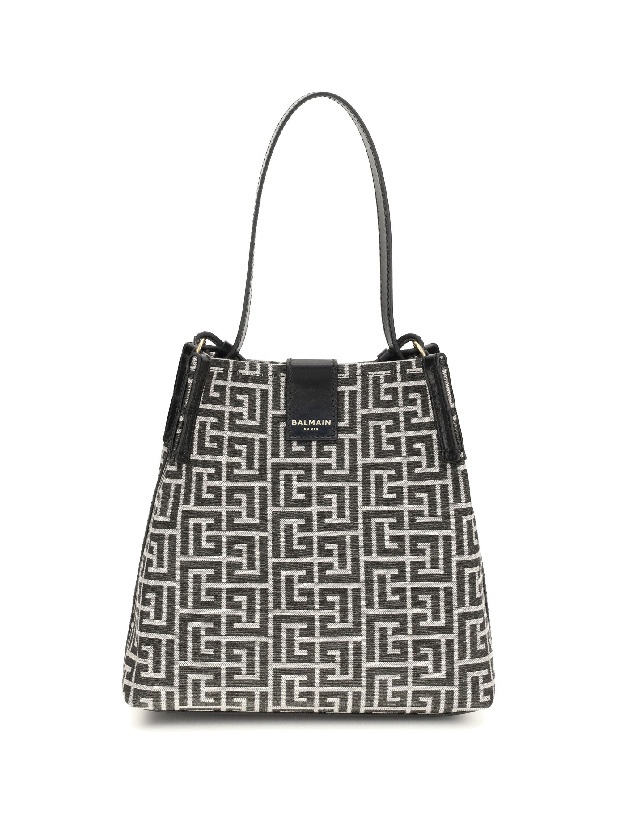 Balmain Release Jacquard and leather Bucket Bag Size ONE SIZE - 1 Thumbnail