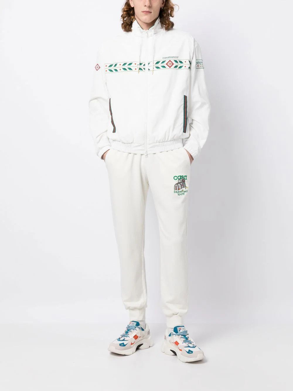 Casablanca Off-White Embroidered Equipement Logo Sweatpants Size US 28 / EU 44 - 3 Thumbnail