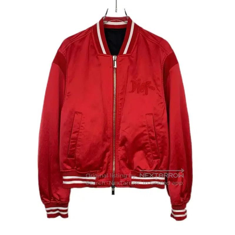 Dior Red Nylon Men's Bomber Jacket .