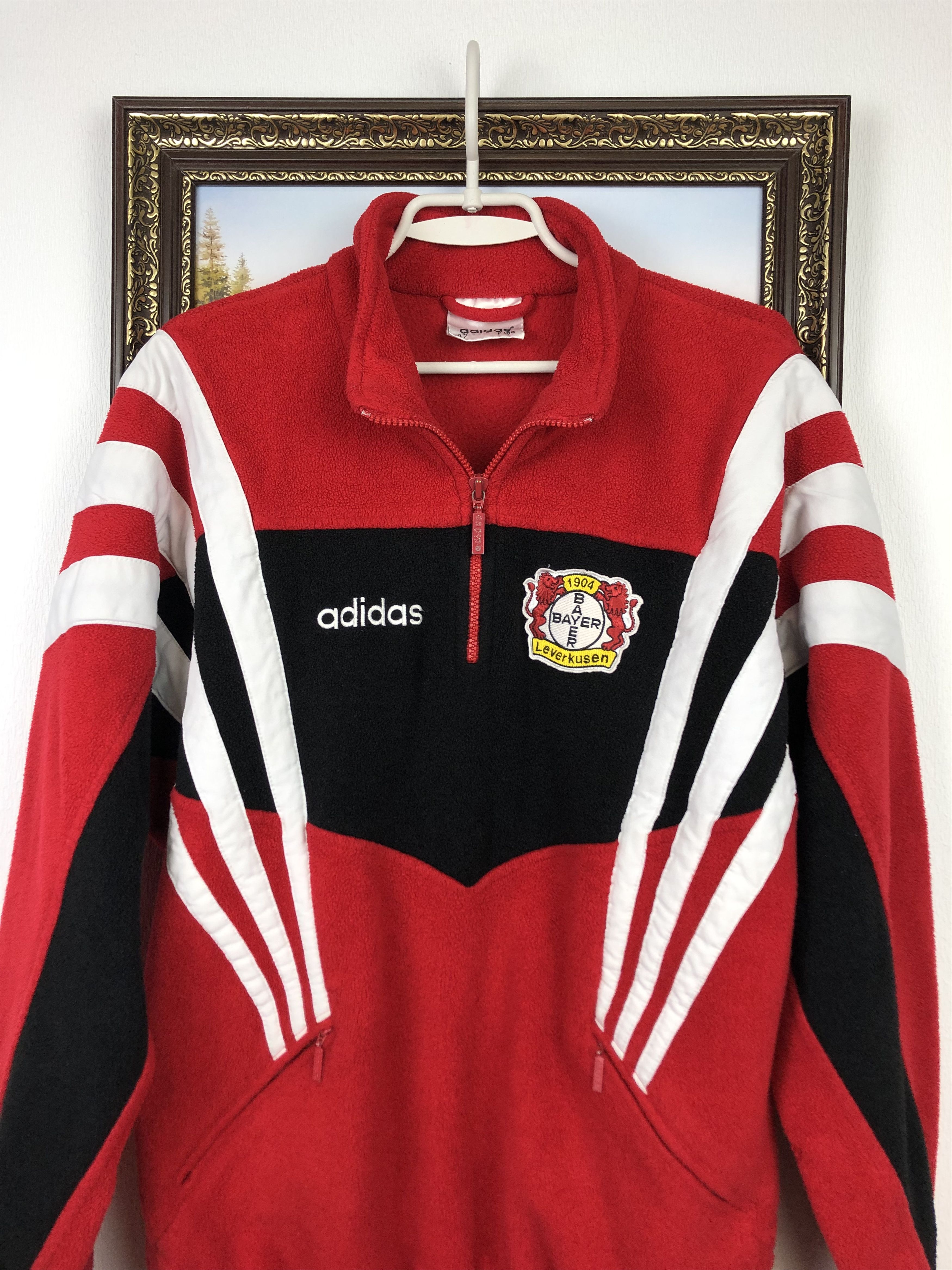 Adidas Vintage Adidas Bayer Leverkusen Sweatshirt Fleece Jacket Size US L / EU 52-54 / 3 - 2 Thumbnail