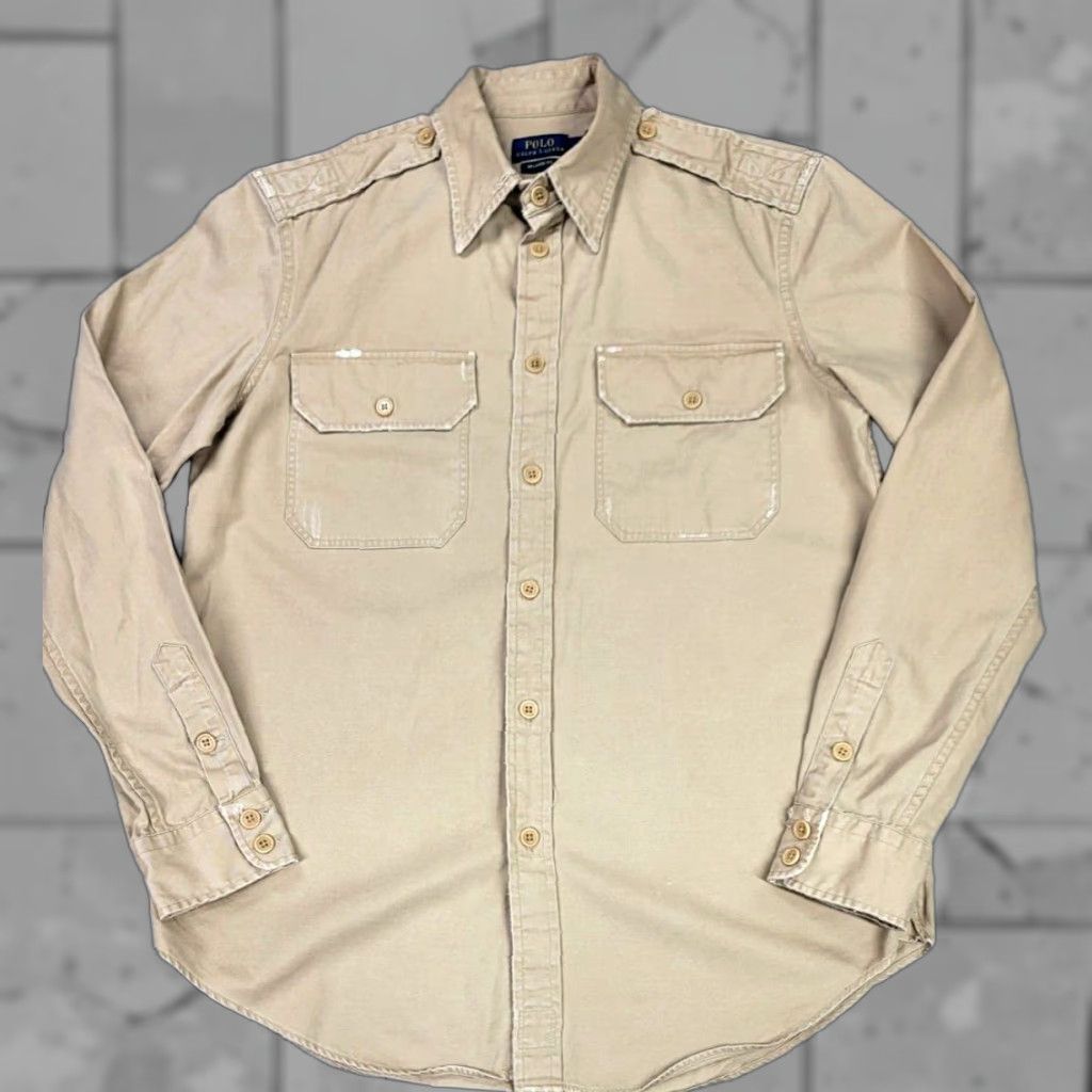 Polo Ralph Lauren Polo Ralph Lauren Womens Military Surplus Twill Beige Button Up Shirt 6 Type K-1 Size M / US 6-8 / IT 42-44 - 1 Thumbnail