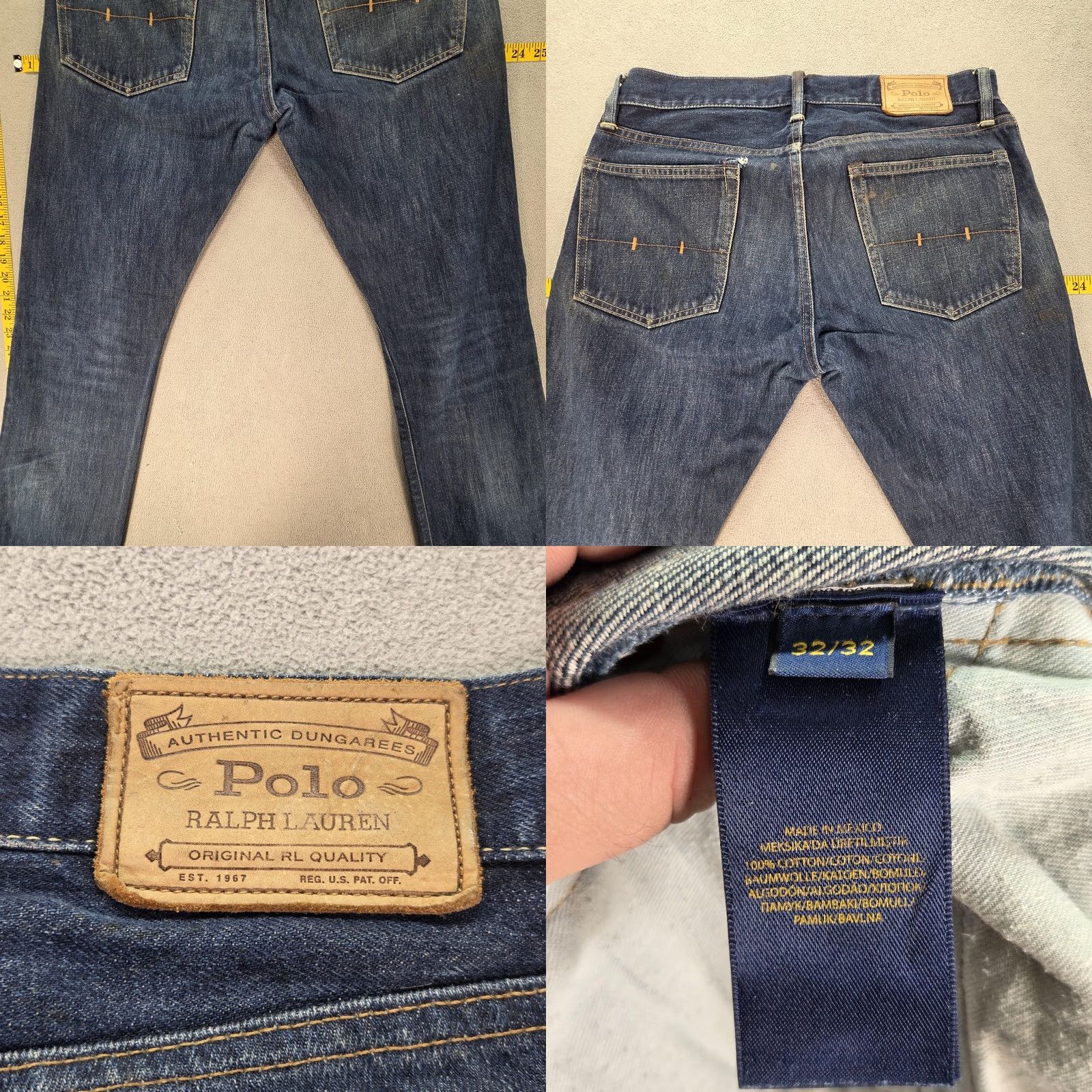 Polo Ralph Lauren Polo Ralph Lauren Jeans Mens 33x32 Blue Med Wash Slim Straight Denim Pocket Logo Distressed Wintry? Size US XS / EU 42 / 0 - 10 Thumbnail