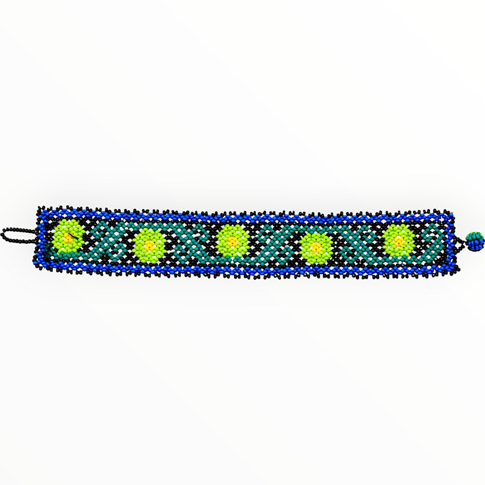 Jewelry Beaded Mayan Aztec Pattern Bracelet Handmade Jewelry 7"x1" Size ONE SIZE - 1 Thumbnail