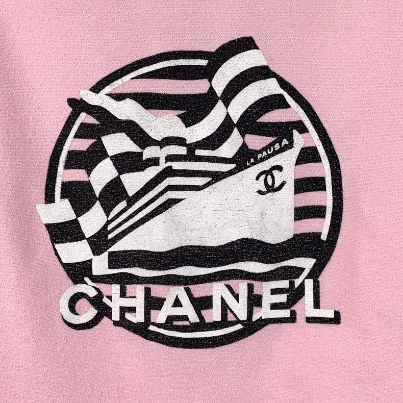 Chanel Chanel Cruise Series Pink Sailing Letter Printed Cotton Ro Size XS / US 0-2 / IT 36-38 - 4 Thumbnail