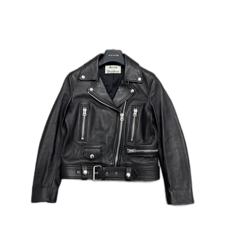 Acne Studios Acne Studios Black Leather Biker Jacket-yf Size US S / EU 44-46 / 1 - 1 Thumbnail
