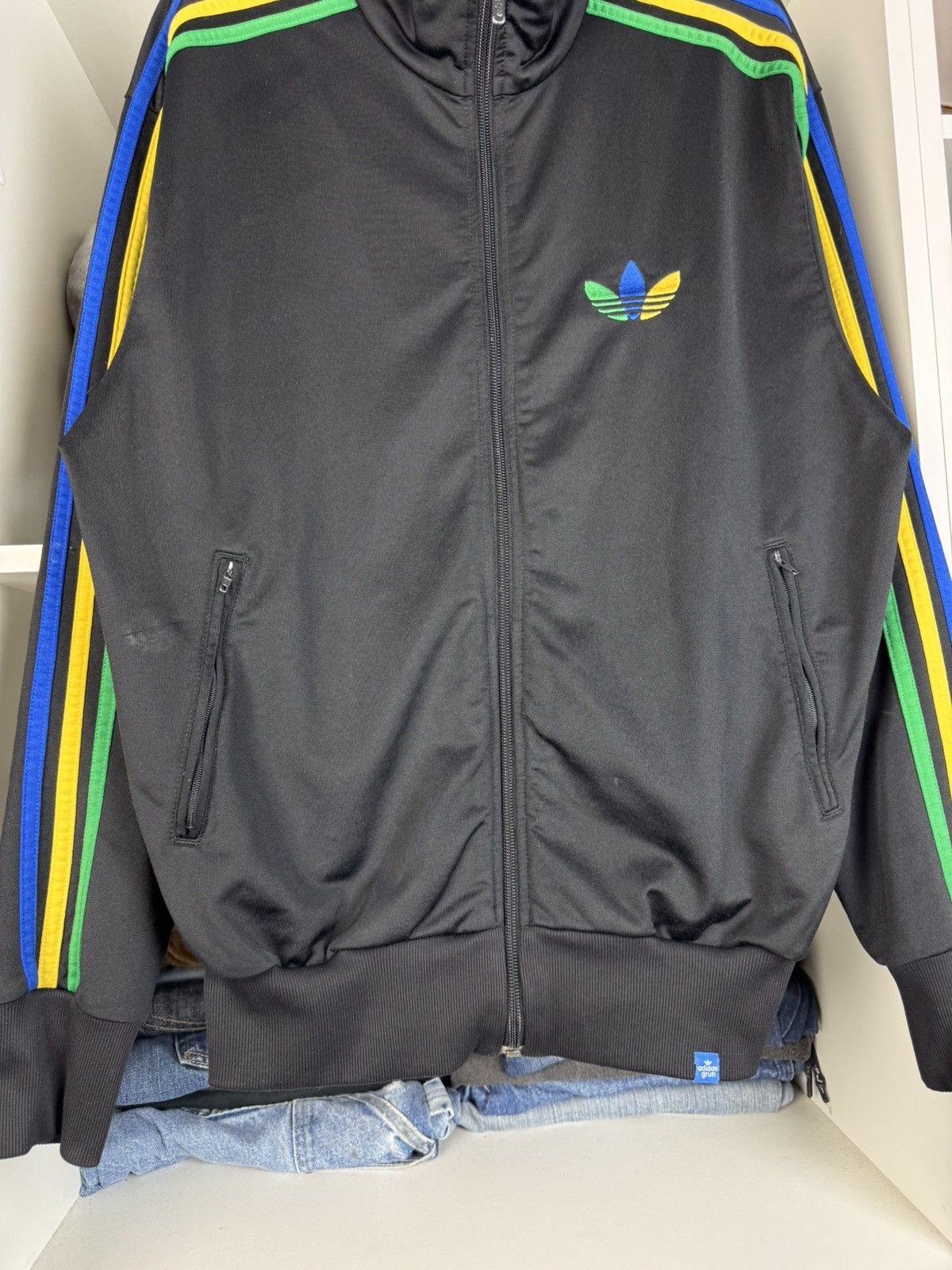 Adidas Vintage Adidas Originals Grun Track Jacket Rasta Black Size US S / EU 44-46 / 1 - 9 Thumbnail