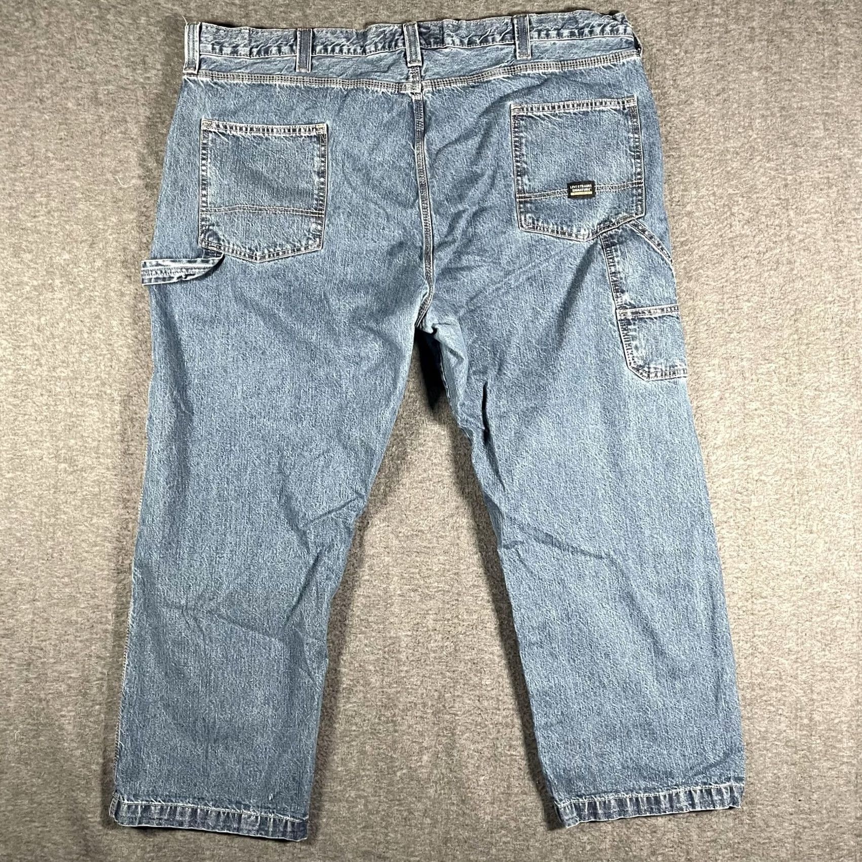 Vintage Levi Strauss Signature Jeans Mens 48x30 Blue Carpenter Relaxed Fit Workwear Denim Jeans Mens Big & Tall Modern 90s Style Hammer Loop Pocket Logo Size US 32 / EU 48 - 3 Thumbnail