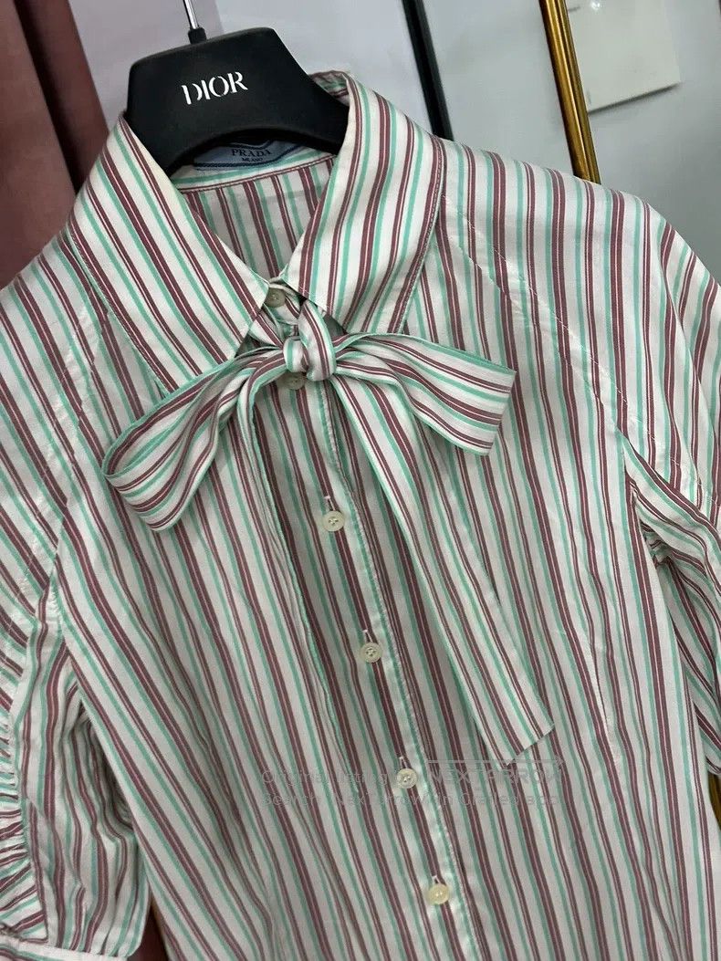 Prada Prada Short sleeves with striped laces Size XS / US 0-2 / IT 36-38 - 2 Thumbnail