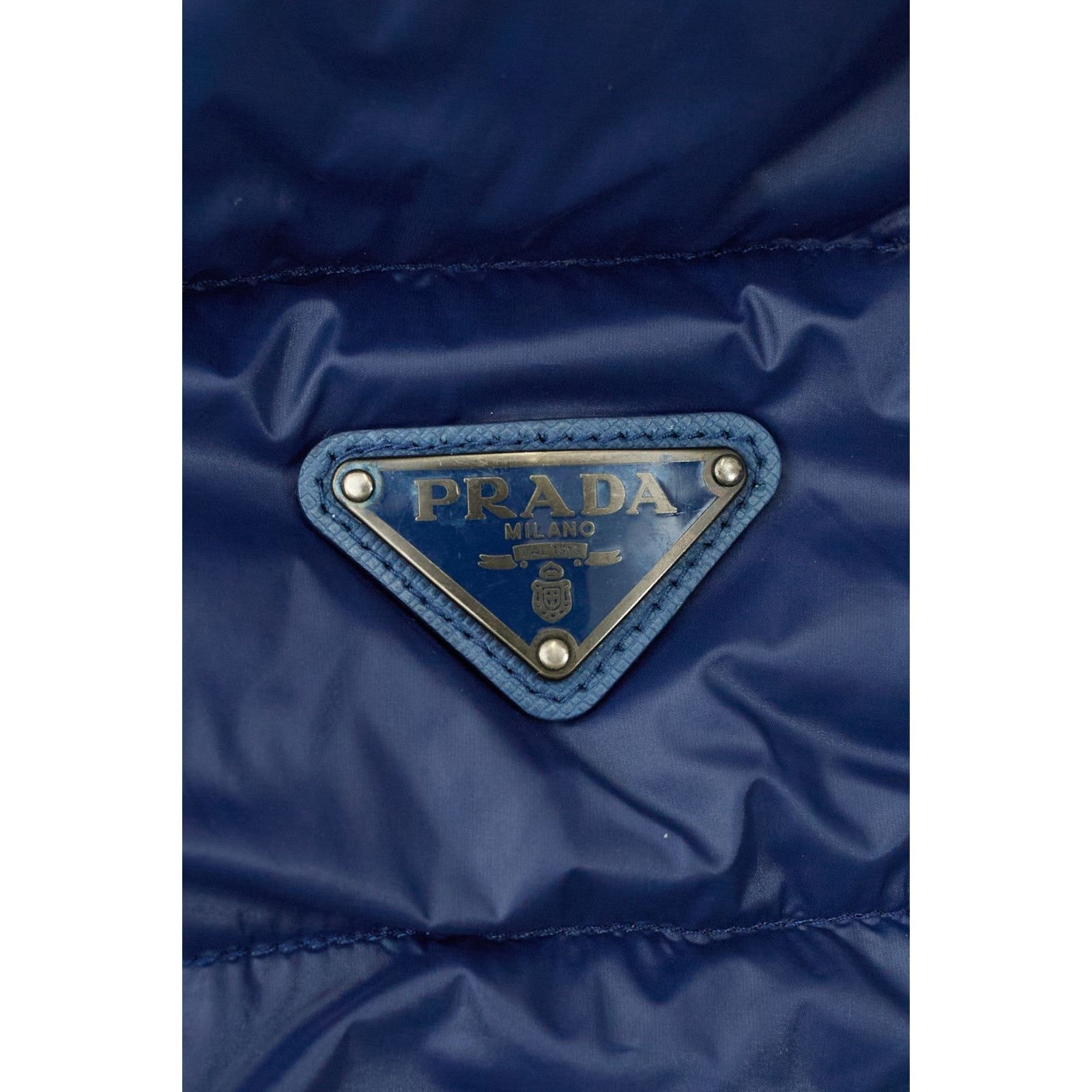 Prada Badge Blue Down Jacket Size US L / EU 52-54 / 3 - 8 Thumbnail