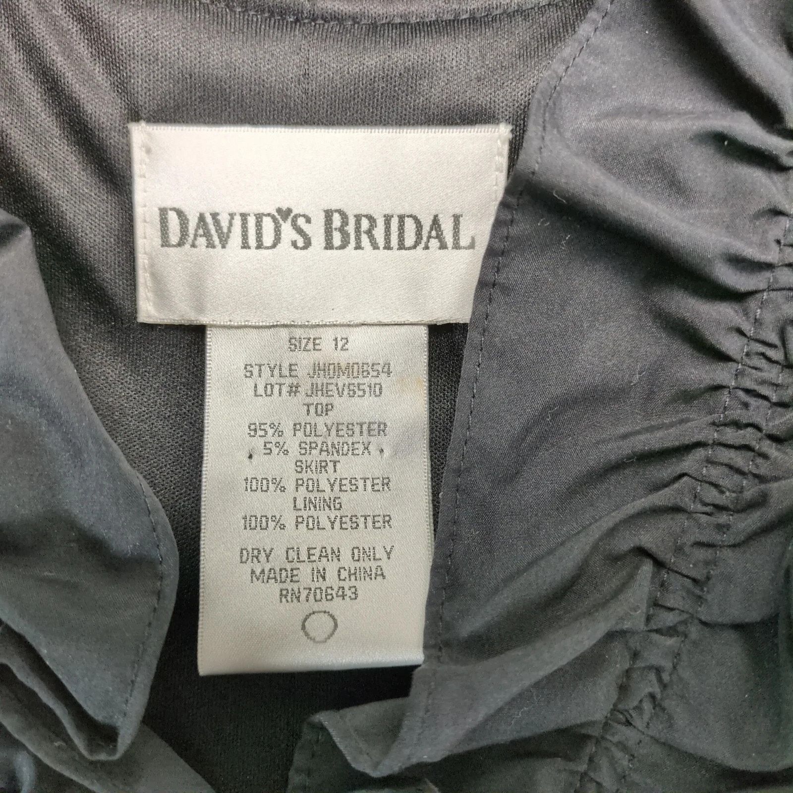 Vintage David's Bridal Black Ruffle Sleeveless Midi Dress 12 Pleated Size XL / US 12-14 / IT 48-50 - 4 Thumbnail