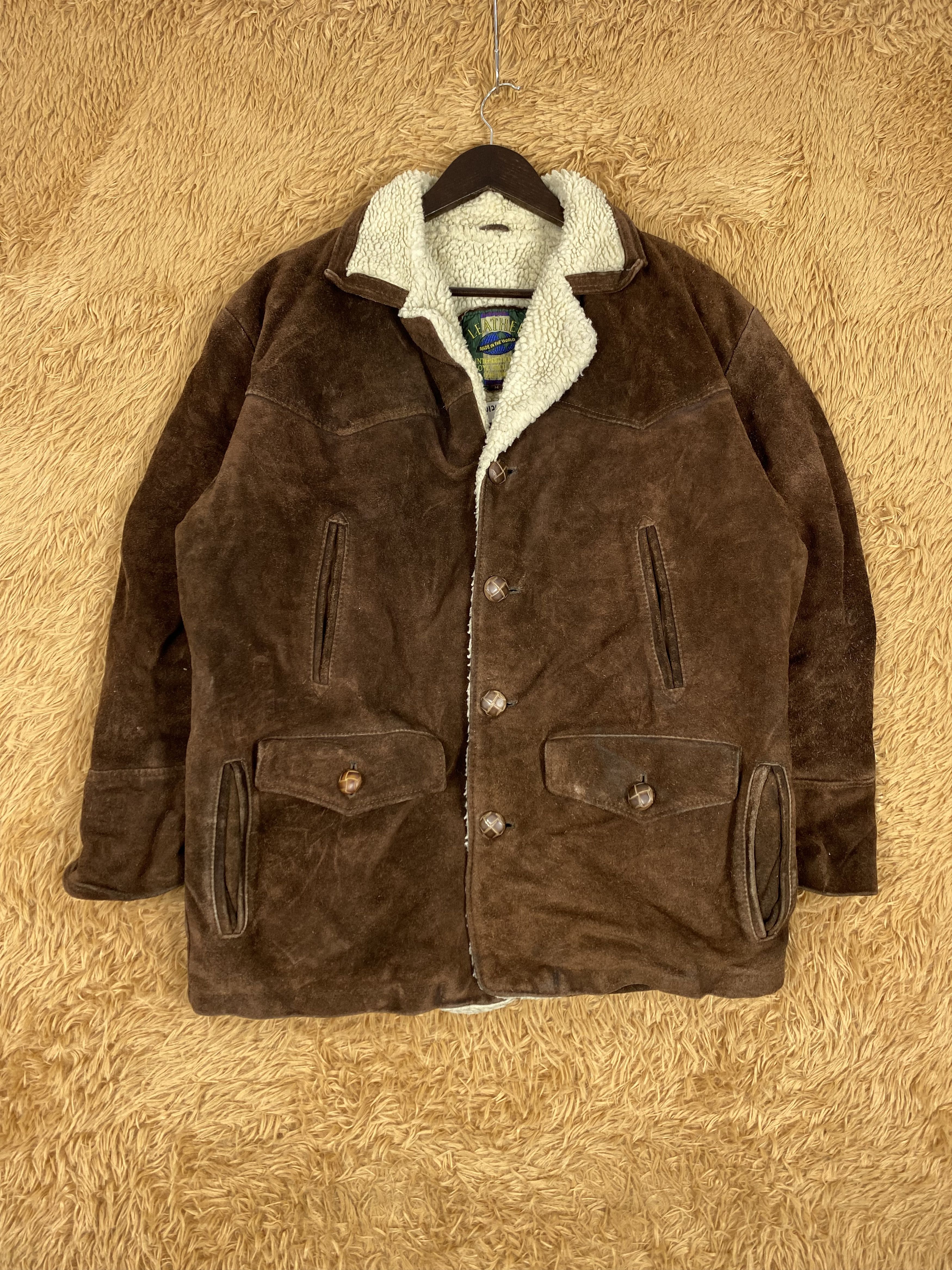 Leather Vintage Leather Fleece Lining Jacket Size US M / EU 48-50 / 2 - 1 Thumbnail