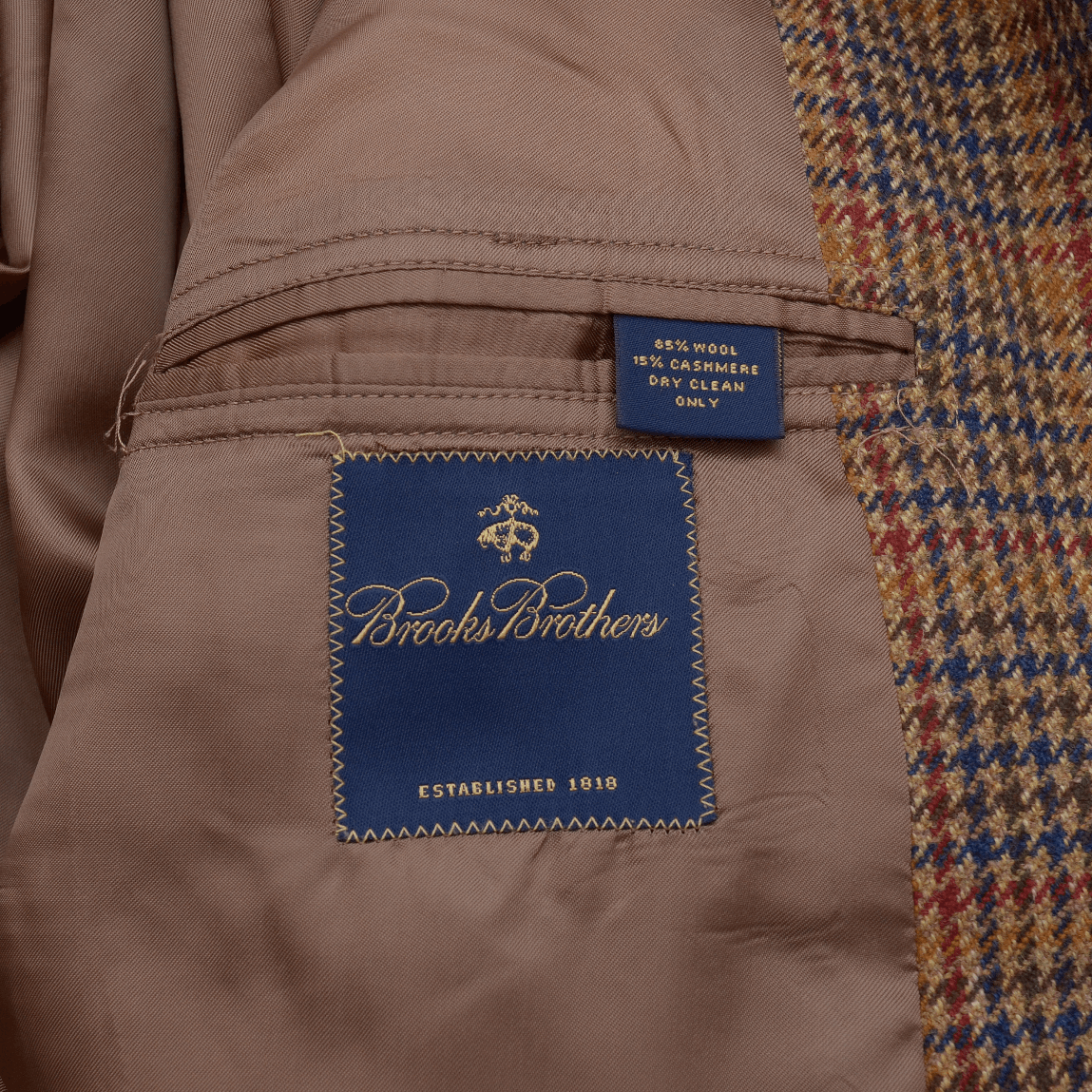 Brooks Brothers Brooks Brothers Tweed Wool Cashmere Brown Checks Blazer XL Size 46R - 12 Thumbnail