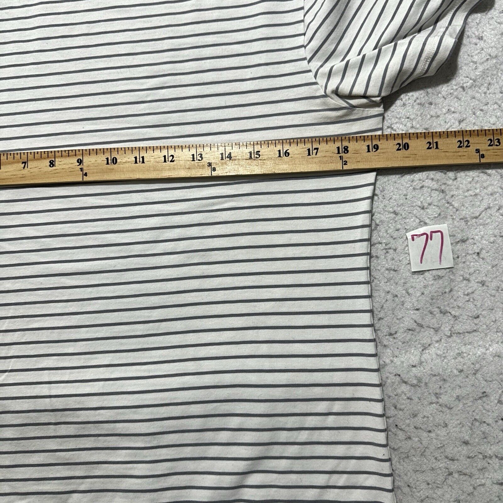 Lululemon Lululemon Medium Gray White Striped T Shirt Pima Cotton Size US M / EU 48-50 / 2 - 6 Thumbnail