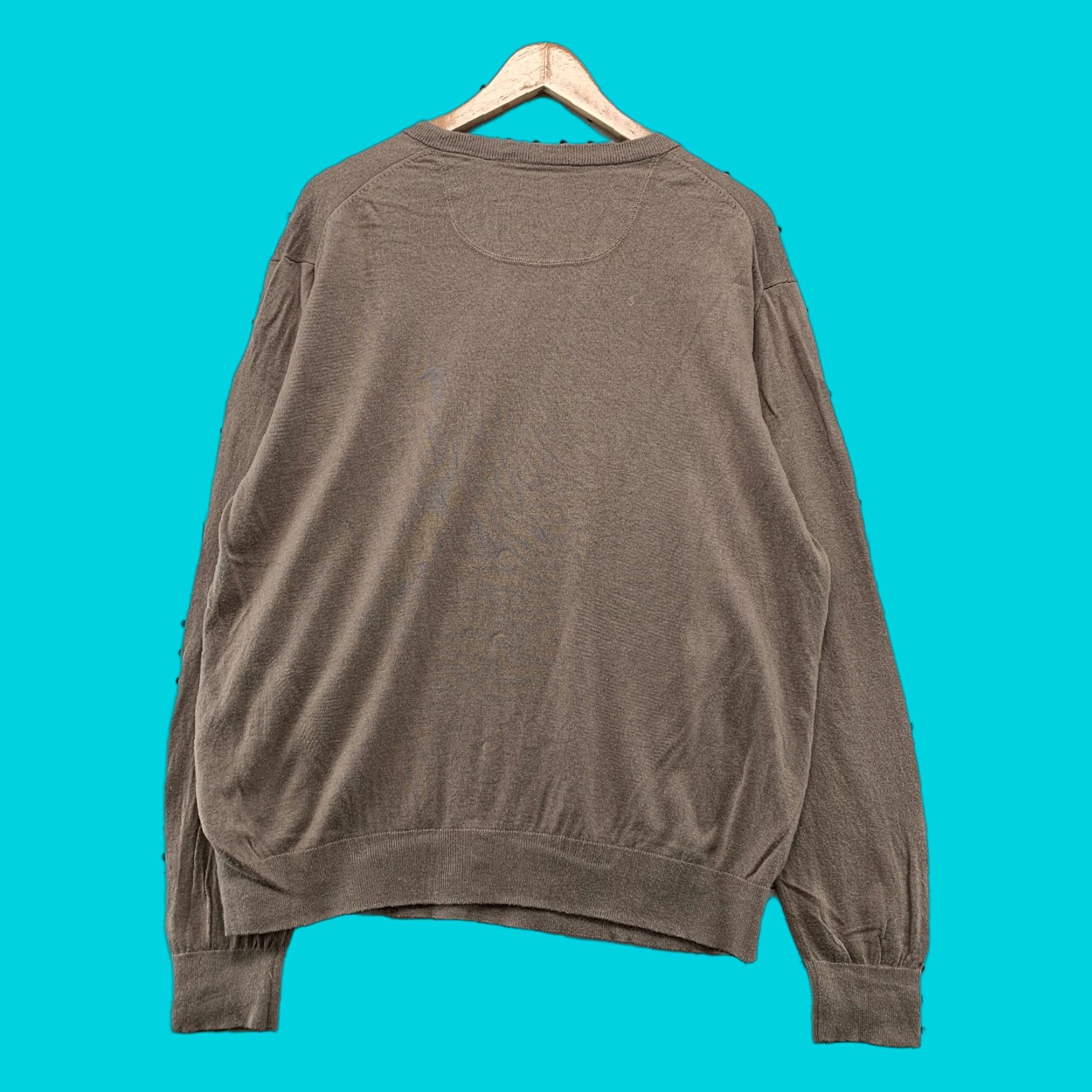 Johnston & Murphy Silk Blend Sweater Mens 2XL Brown V Neck Lightweight Alpaca