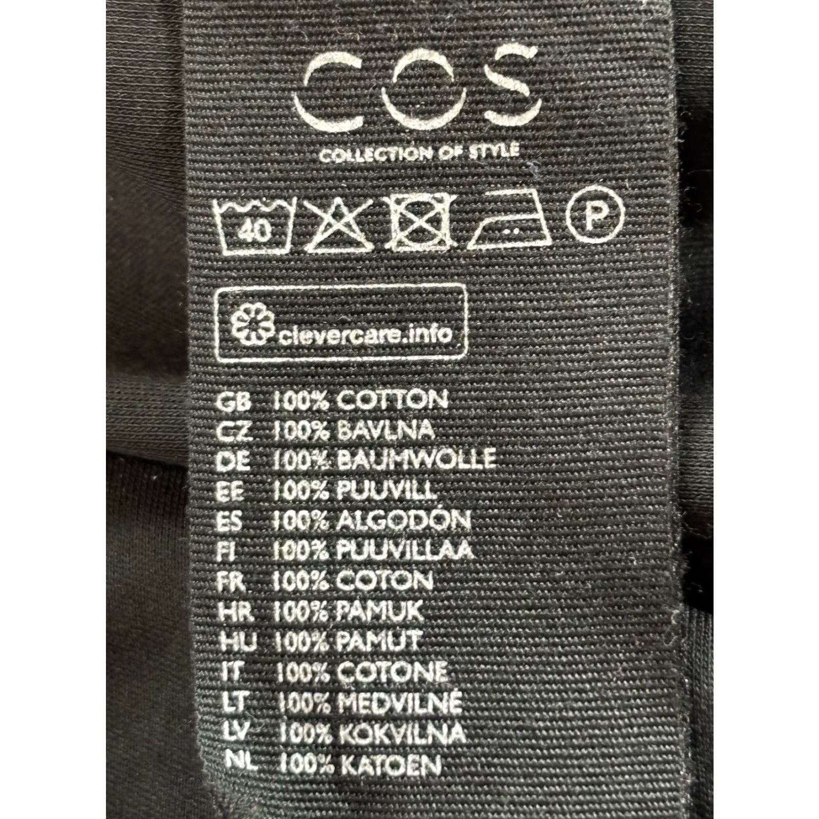 Cos COS Tunic Dress Women’s Black Shift Minimalist Lagenlook M Knee-Length Casual Travel Party/Cocktail Business V-Neck Half Sleeve Pullover Cotton Size M / US 6-8 / IT 42-44 - 7 Thumbnail