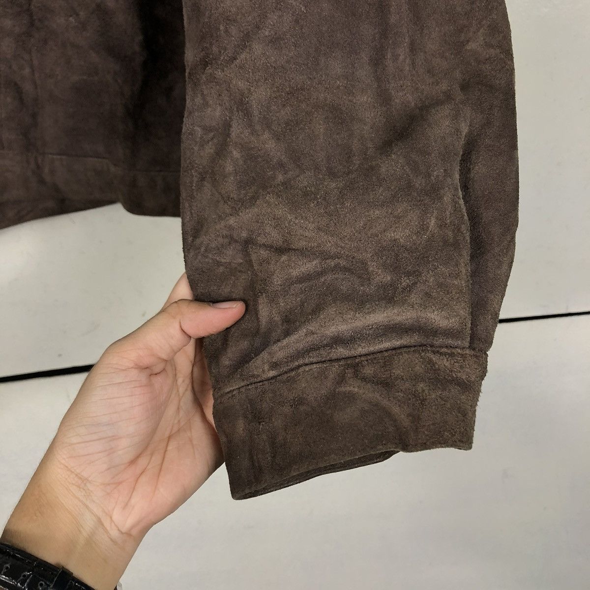 Japanese Brand 🔥VINTAGE GENUINE LEATHER JACKET COW SPLIT ISSEY MIYAKE Size US L / EU 52-54 / 3 - 17 Thumbnail