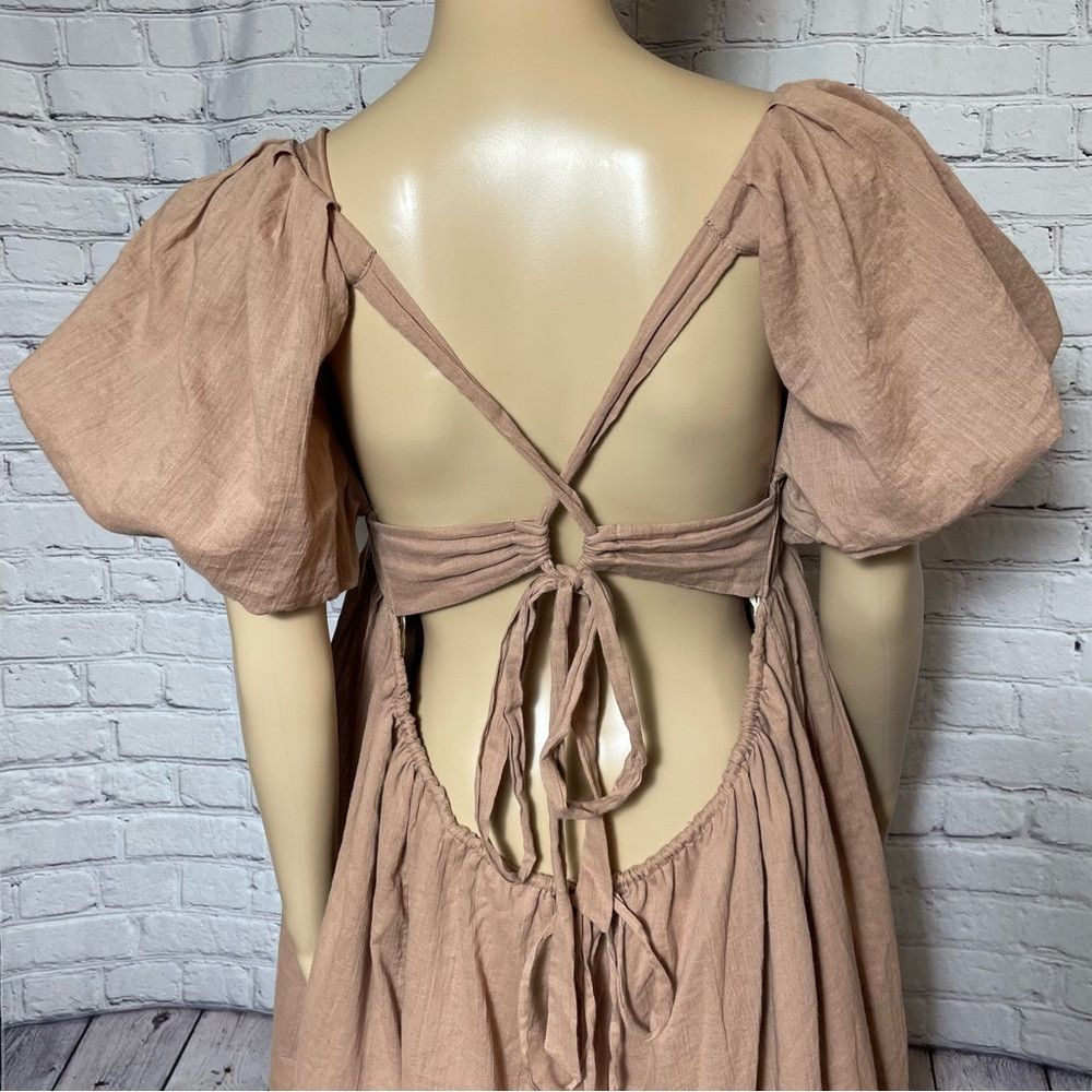 Free People NWT New Free People Marina Mini Light Brown Cotton Dress Si Size M / US 6-8 / IT 42-44 - 9 Thumbnail