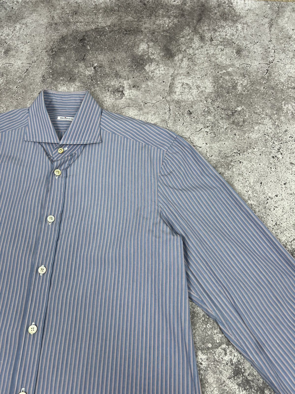 Kiton Kiton Napoli Dress Shirt Cotton Blue Size US L / EU 52-54 / 3 - 9 Thumbnail