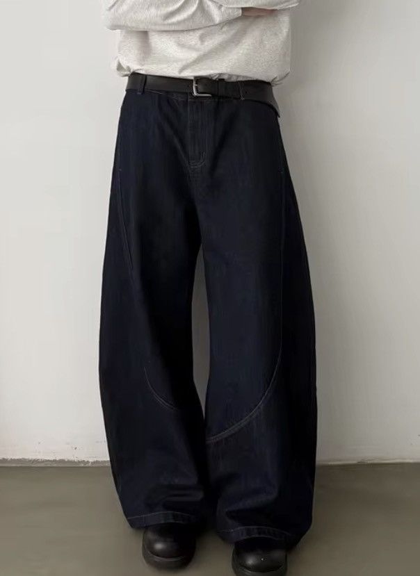 Jean American retro men's casual loose wide-leg scimitar jeans Size US 27 - 3 Thumbnail