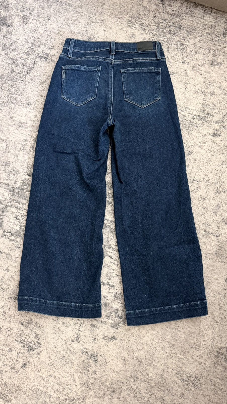 Paige PAIGE Anessa High-Rise Wide Leg Crop Jeans in Dark Indigo Size 28" / US 6 / IT 42 - 2 Thumbnail