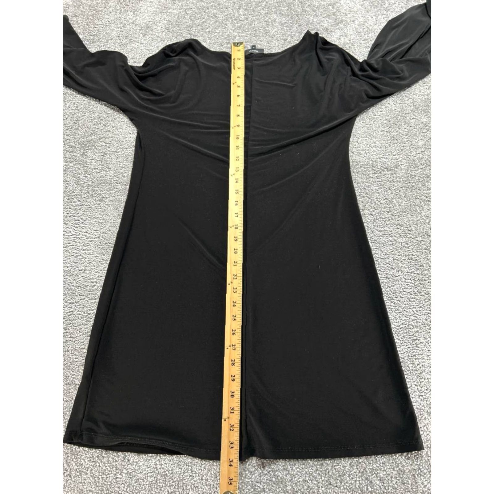 Theory Theory Dress Womens Medium Black A Line Stretch Round Neck Flared Sleeve Summer Size M / US 6-8 / IT 42-44 - 6 Thumbnail