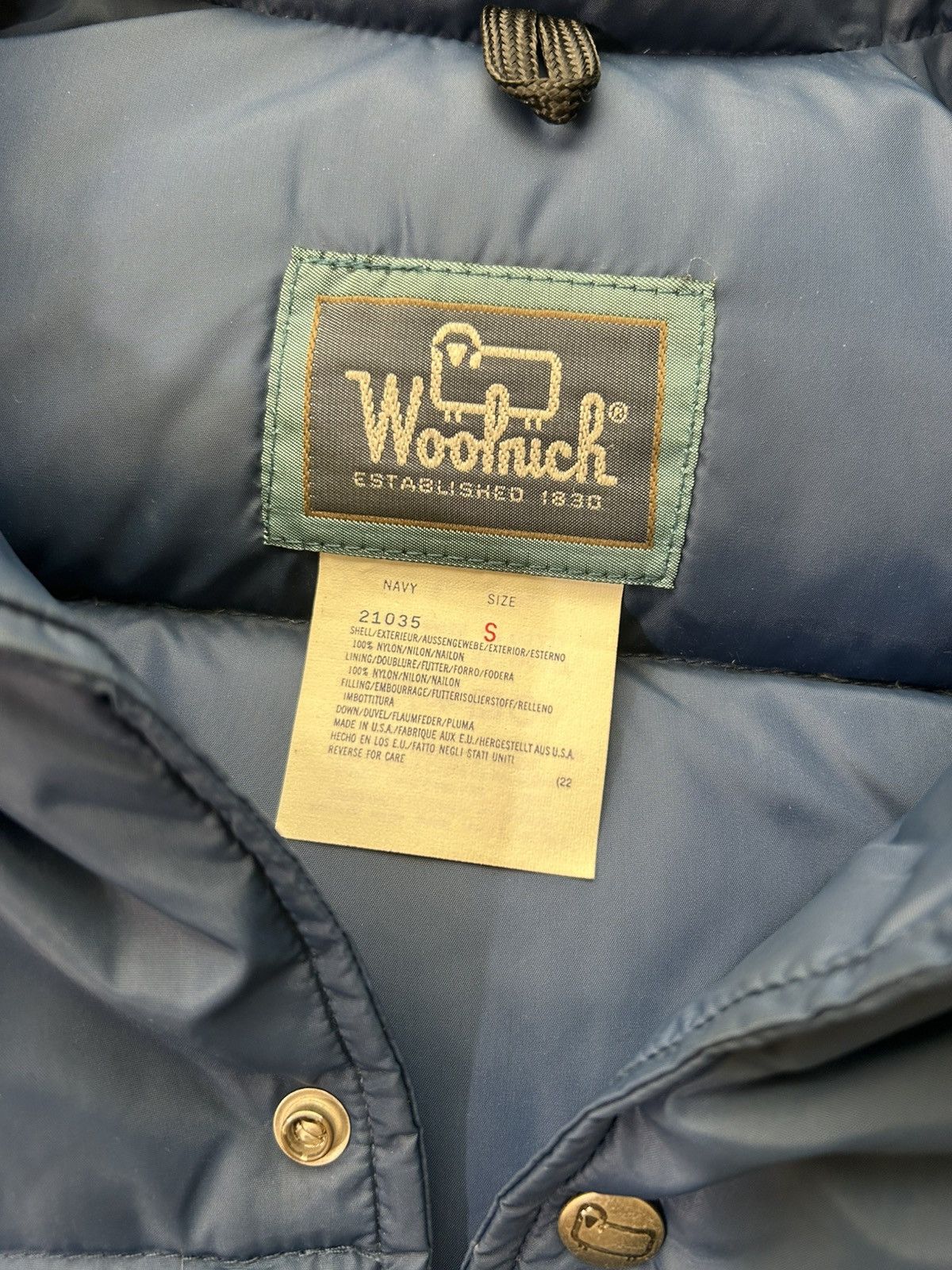 Woolrich Woolen Mills Woolrich Down Vest Navy USA Made Vintage 70s–80s S Rare Size US S / EU 44-46 / 1 - 3 Thumbnail