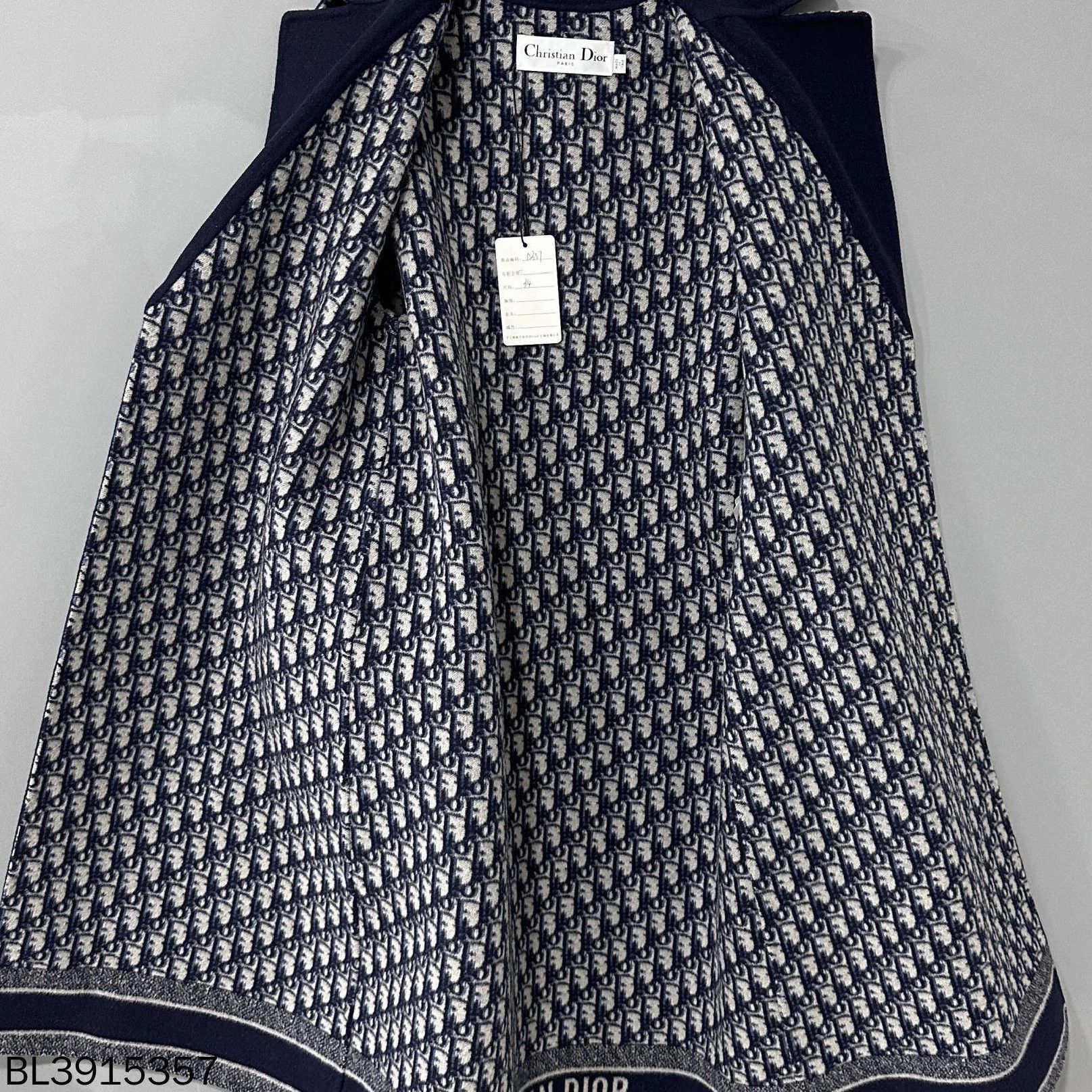 Dior Dior navy all-over print wool overcoat 34 98 New Size XS / US 0-2 / IT 36-38 - 6 Thumbnail