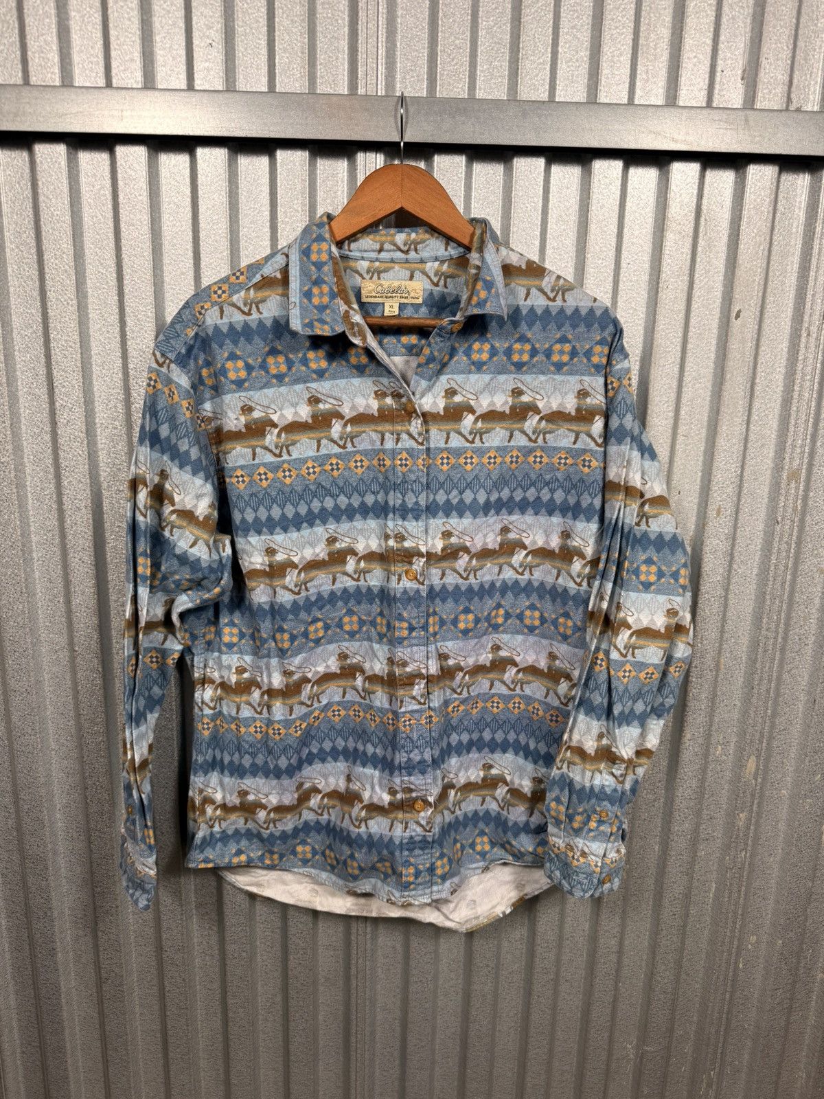 Cabelas Western Cabelas Cowboy Pattern Button Up Shirt Size US L / EU 52-54 / 3 - 5 Thumbnail