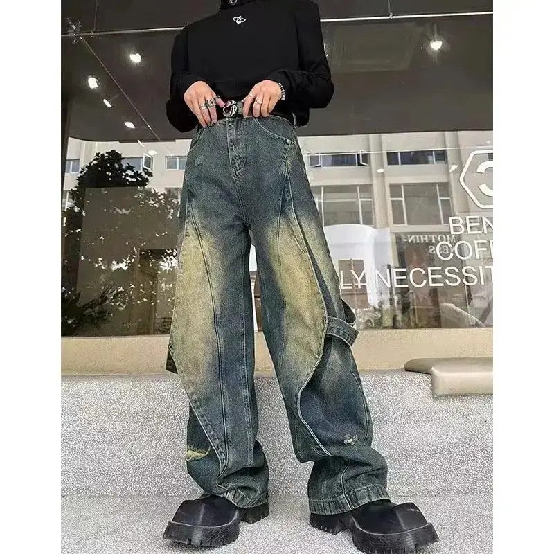Gradient Micro Ribbon Patchwork Jeans