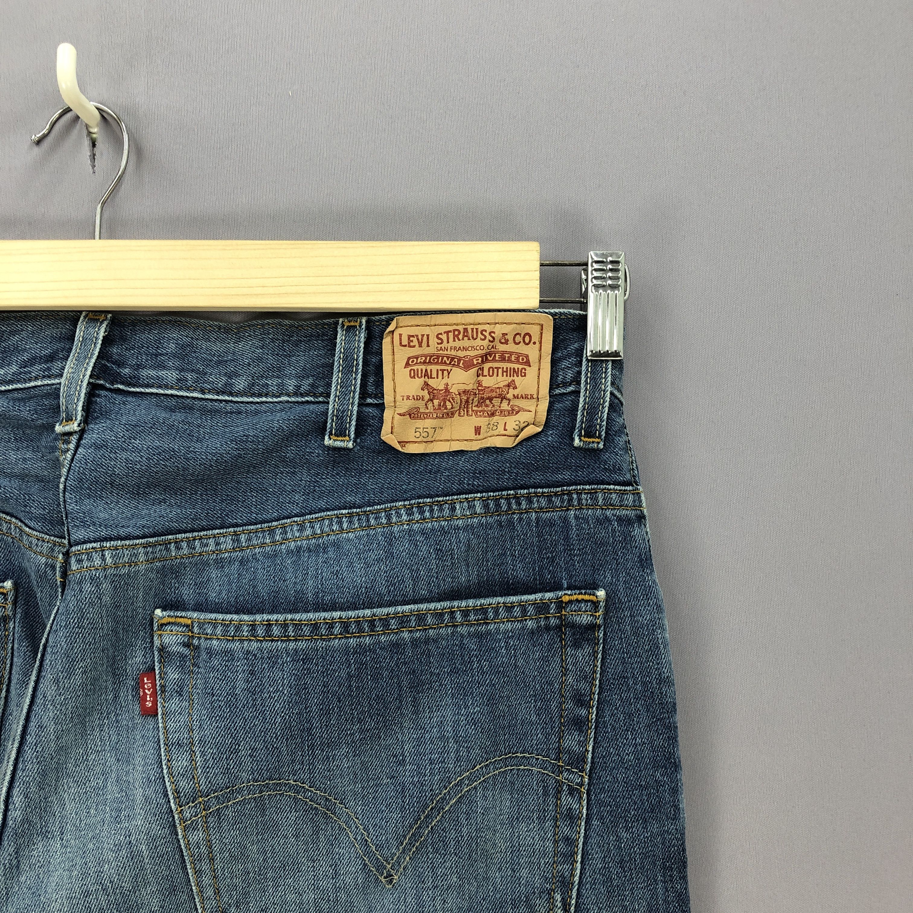 If Six Was Nine Vintage Levis 557 Flare Jeans Levi's Bell Bottom Denim Size US 38 / EU 54 - 7 Thumbnail