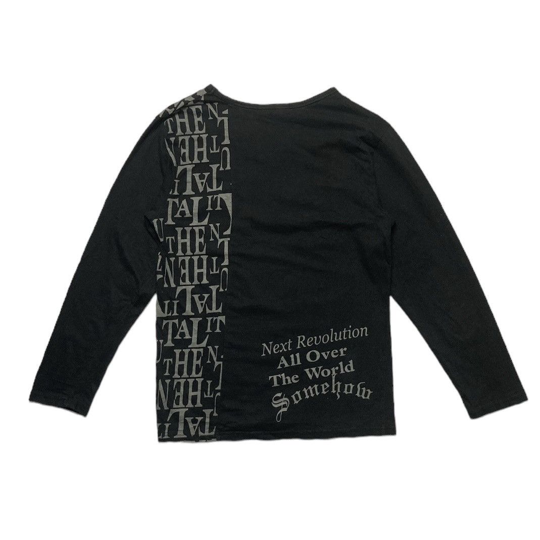 Japanese Brand 🇯🇵 FLY BEANS WORDING PUNK GOTHIC LONG SLEEVE TSHIRT Size US S / EU 44-46 / 1 - 2 Thumbnail