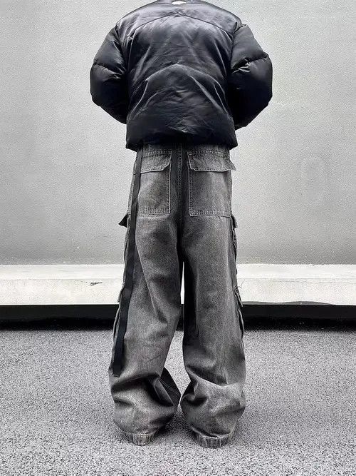 Japanese Brand × Jean High Street Style Dark Work Loose Micro Flare Jeans Size US 33 - 4 Thumbnail